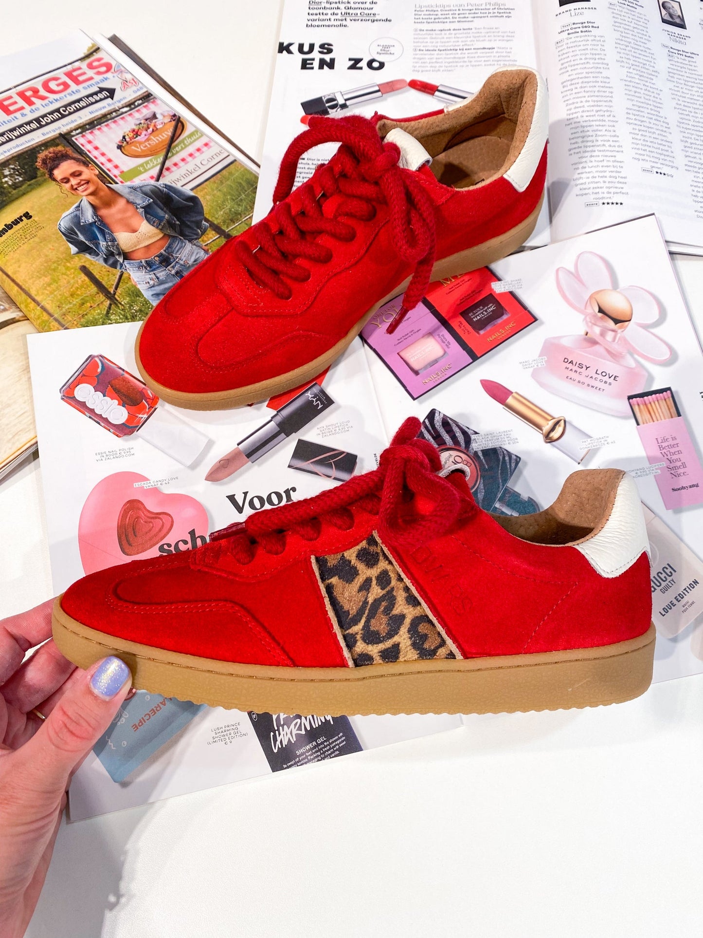 POONA LEOPARD - Sneakers | Red / Off white