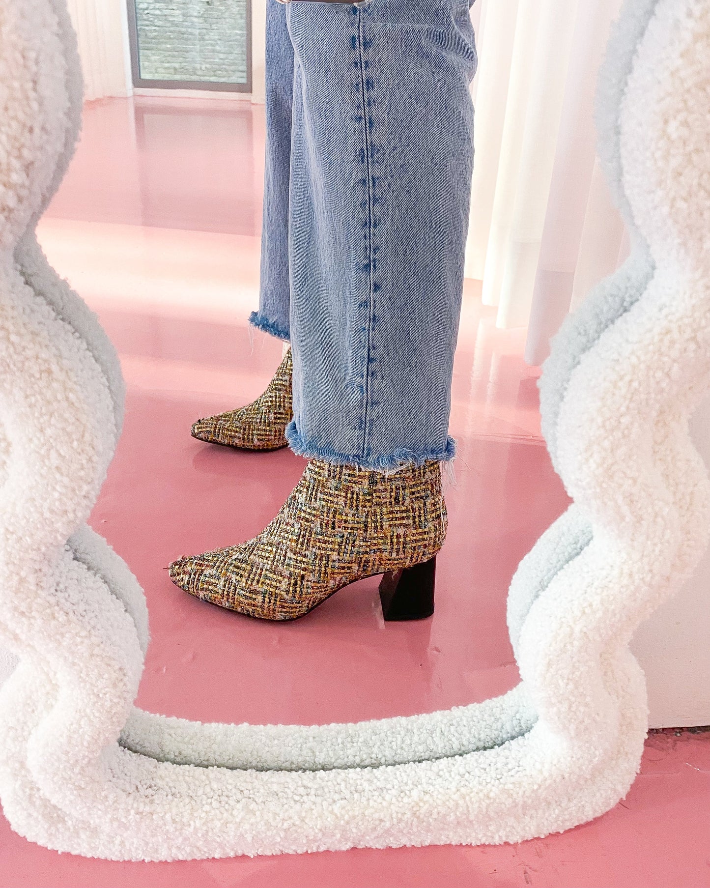 LUGANO tweed - Enkellaarsjes | Gold