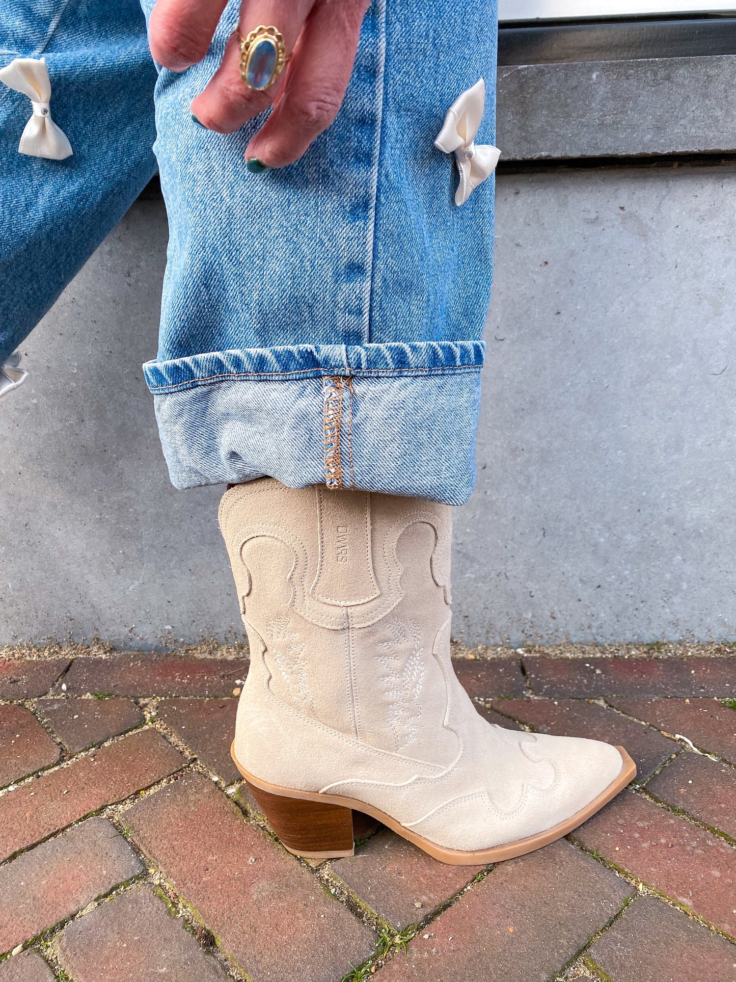 SILVI suede - Westernlaarzen | Sand