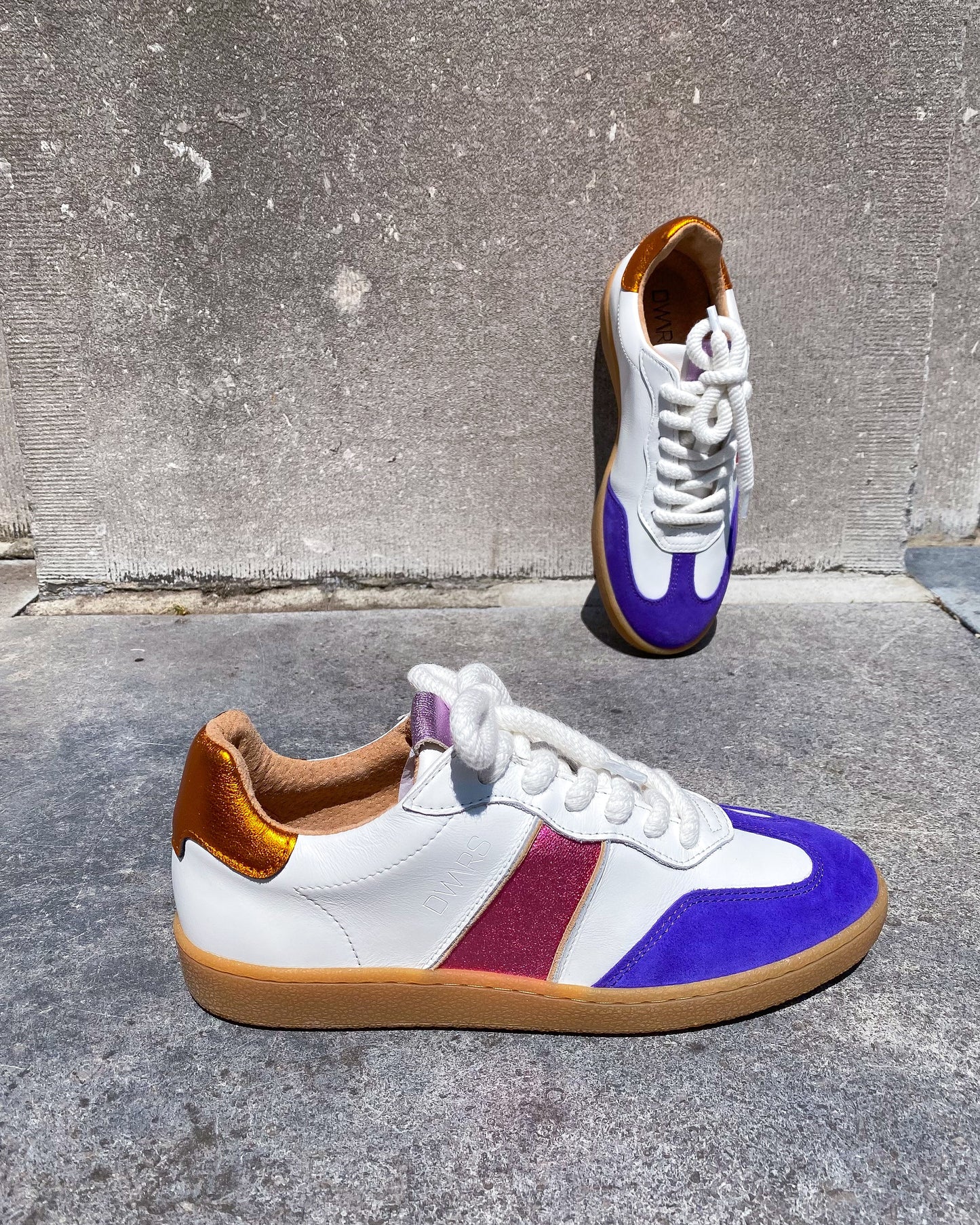POONA Leder-Sneaker | Rosa/Lila