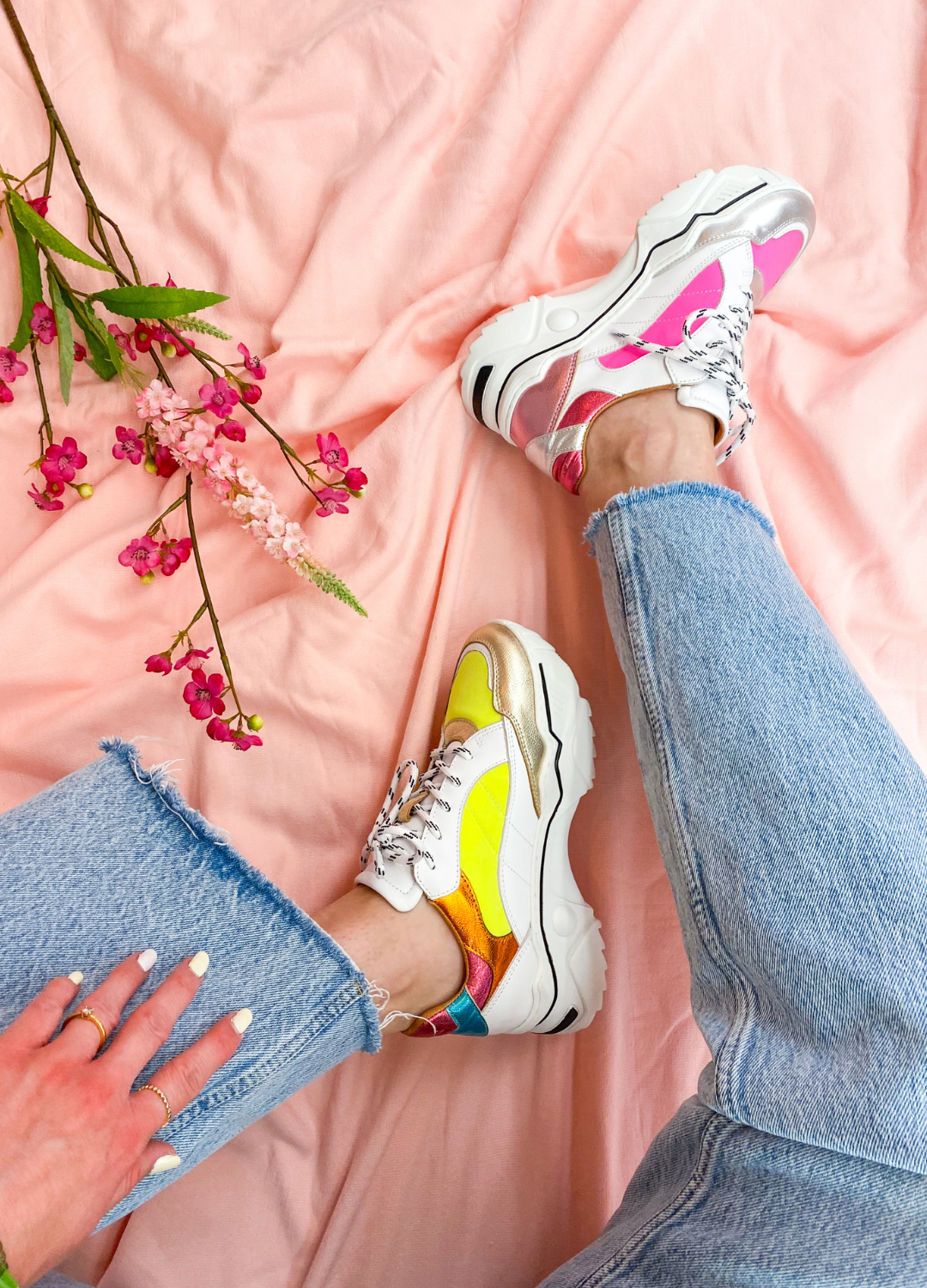 VENUS neon - Sneakers | White / Neon Yellow