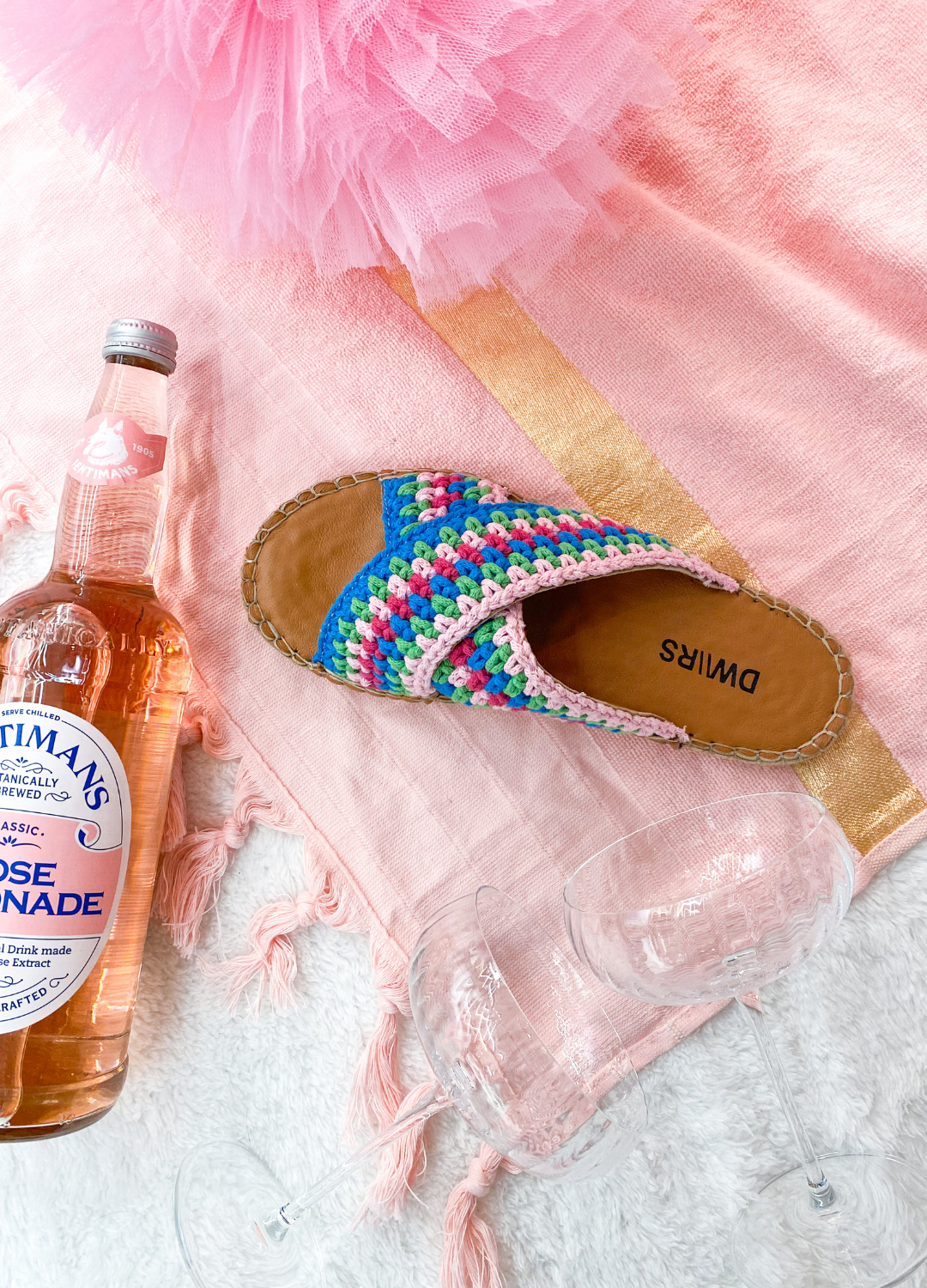 CASABLANCA knitted - Slippers | Lt. Pink / Blue