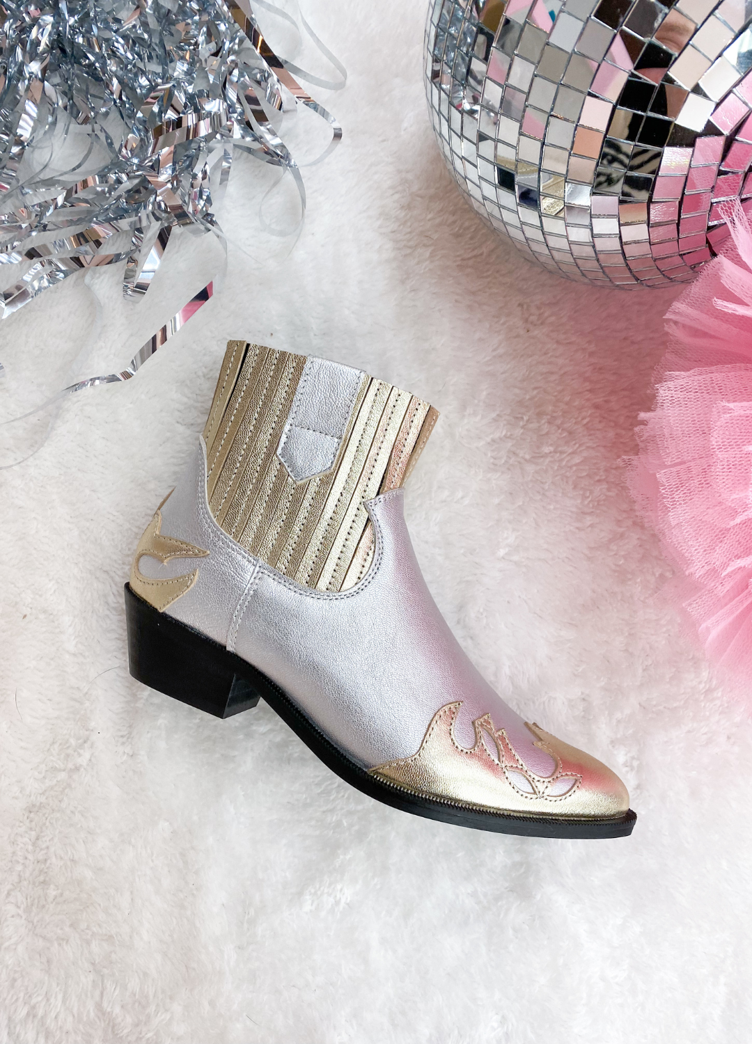 AUSTIN metallic - Westernboots | Silver / Champagne