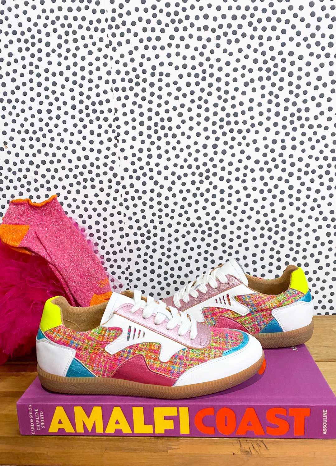ISELLE tweed - Sneakers | White / Pink