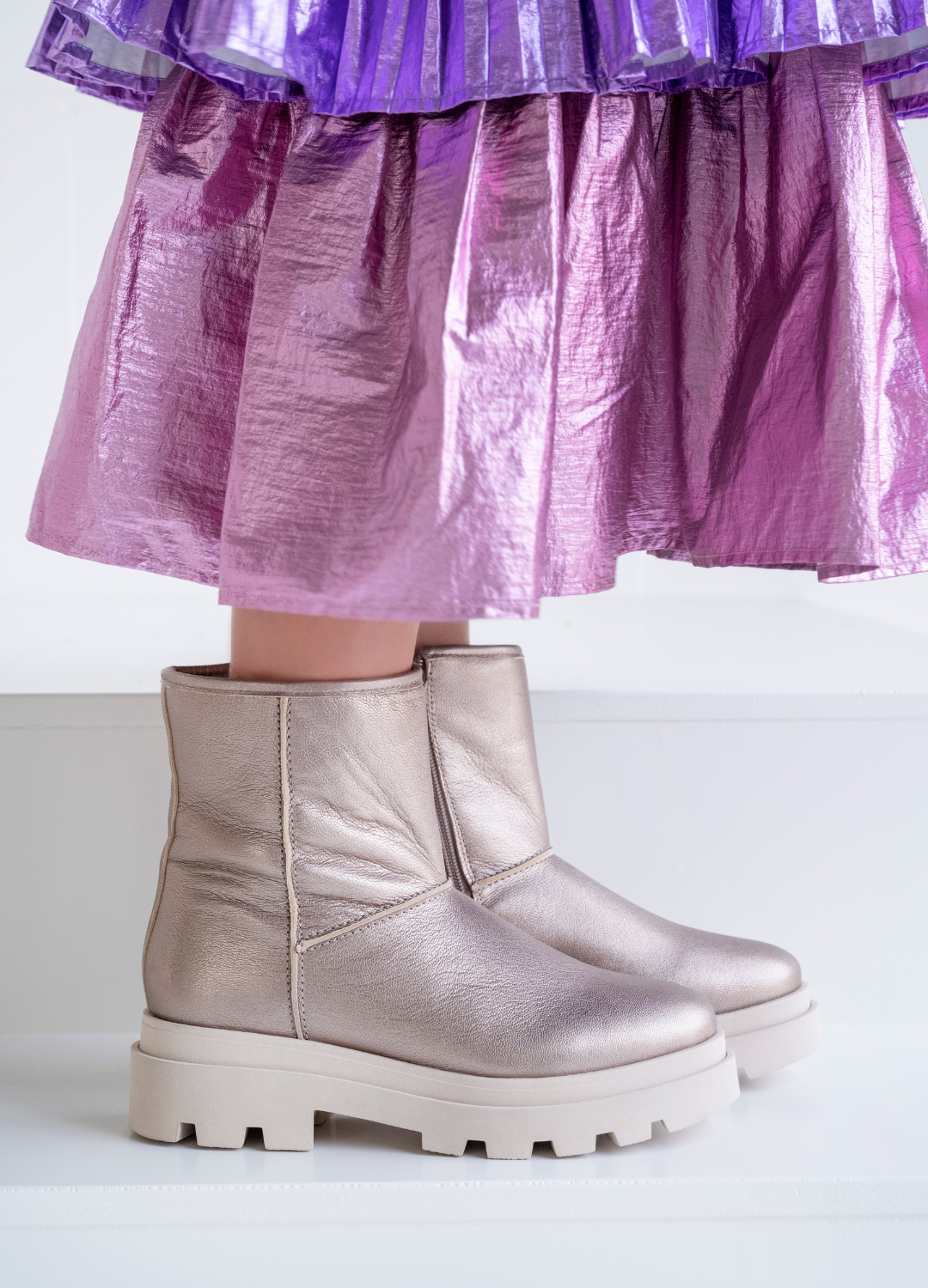 OSLO metallic - Bikerboots | Stone
