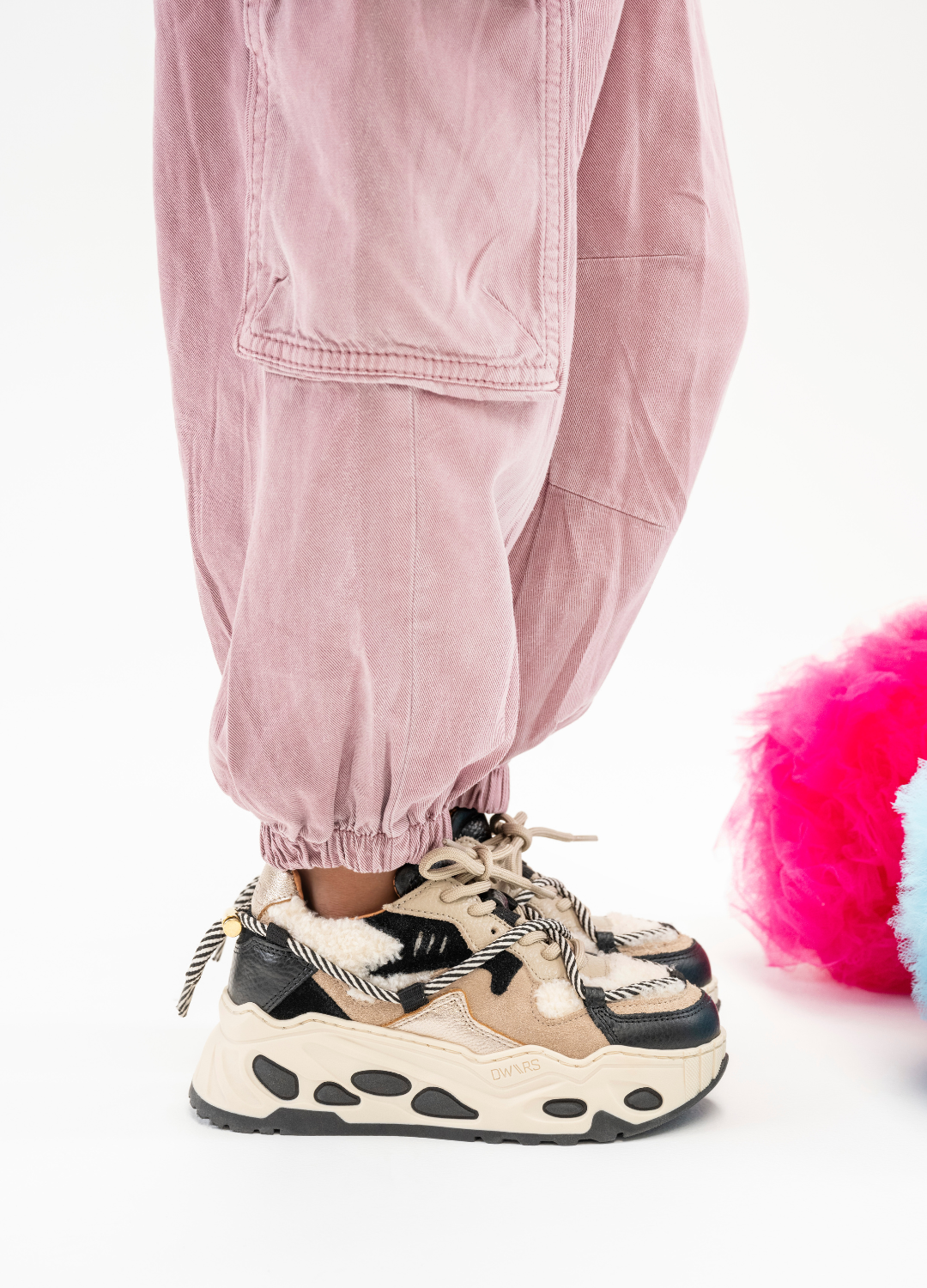 SATURNUS KIDS teddy - Sneakers | Black / Off white