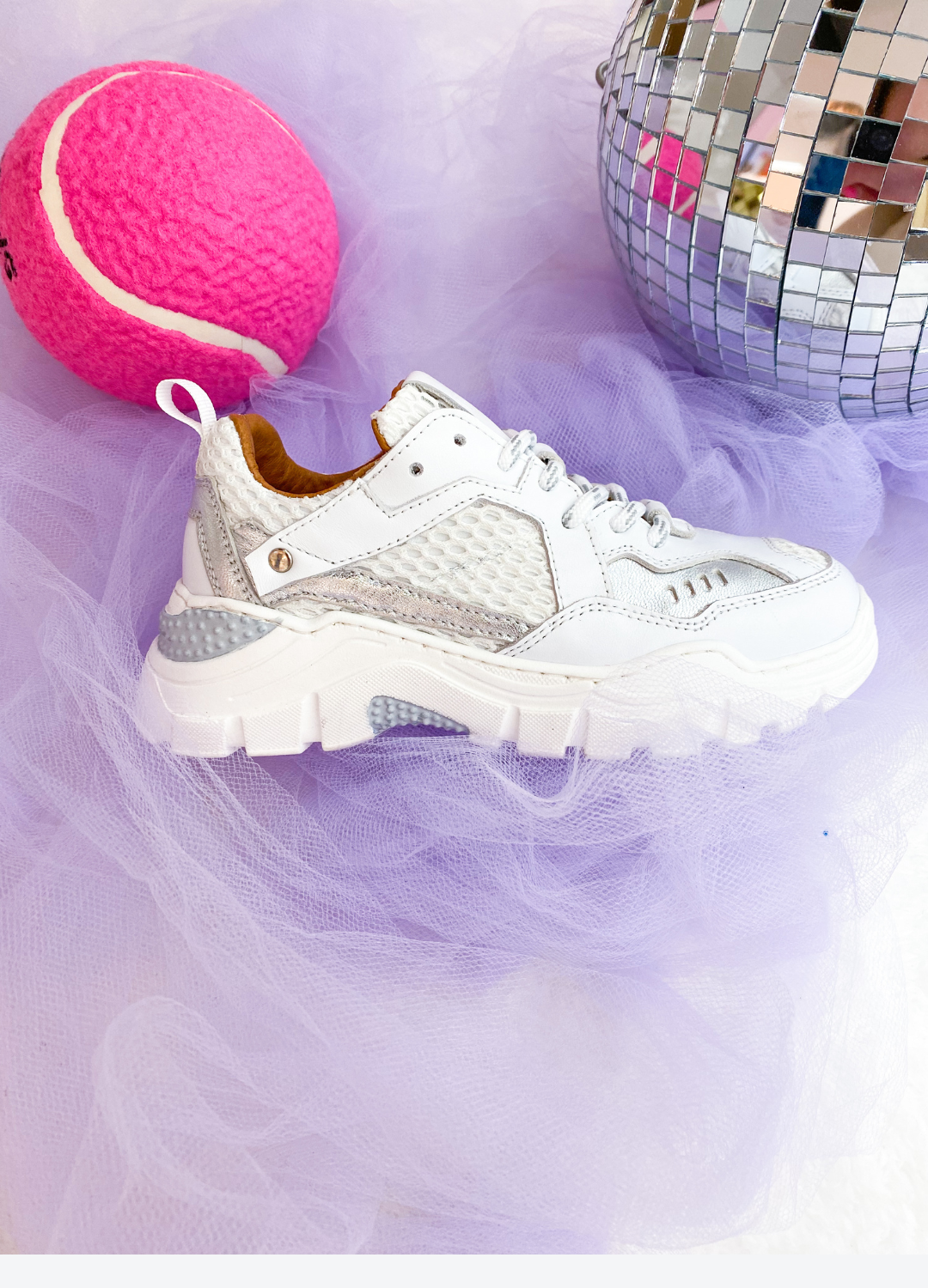 PLUTO KIDS mesh - Sneakers | White / Silver