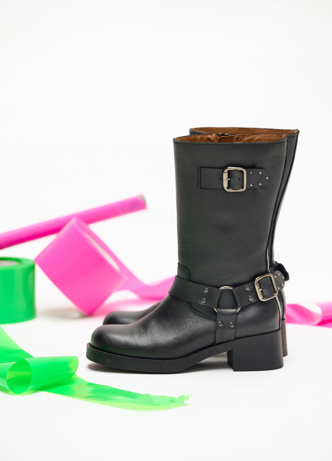 KIANA leer - Bikerboots | Black