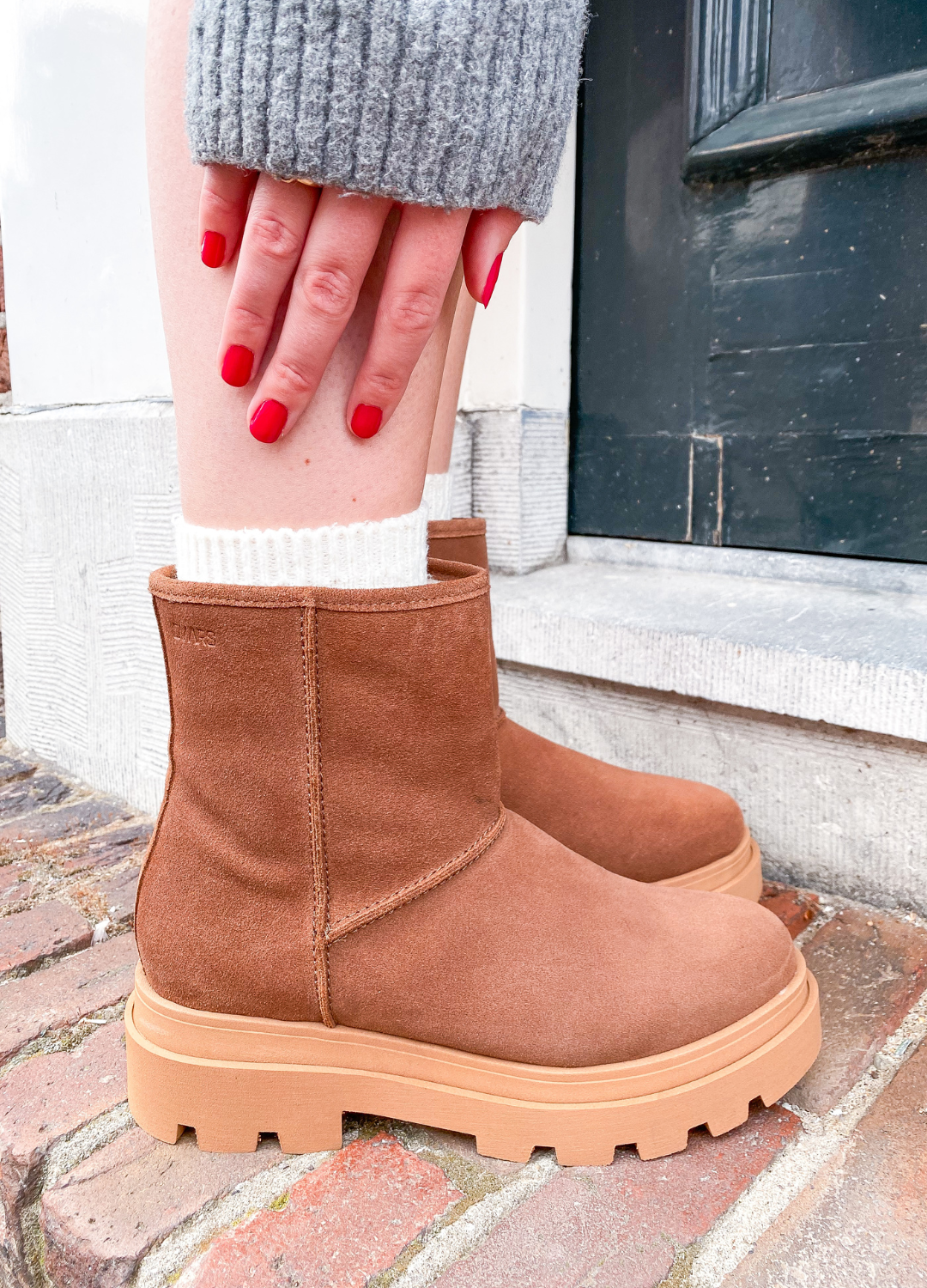 OSLO suede - Bikerboots | Cognac