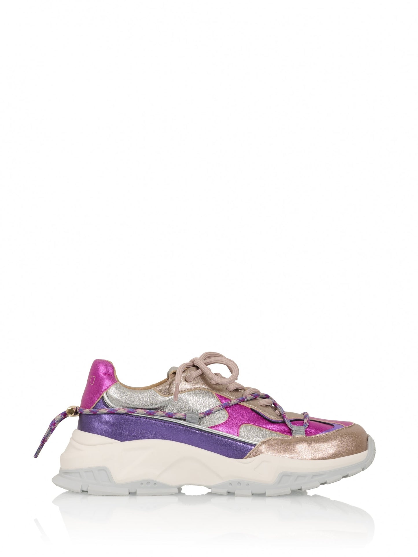 BONNEY leer - Sneakers | Steel / Fuchsia