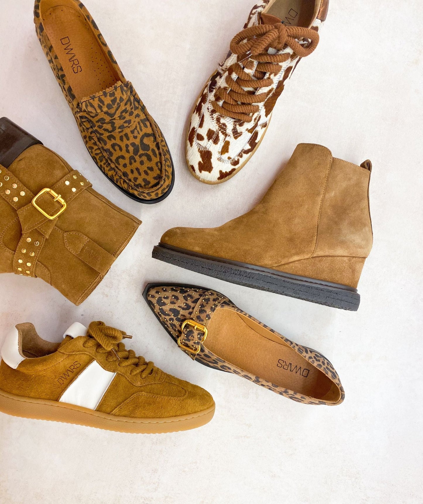 POONA Wildleder-Sneaker | Cognac/Cremeweiß