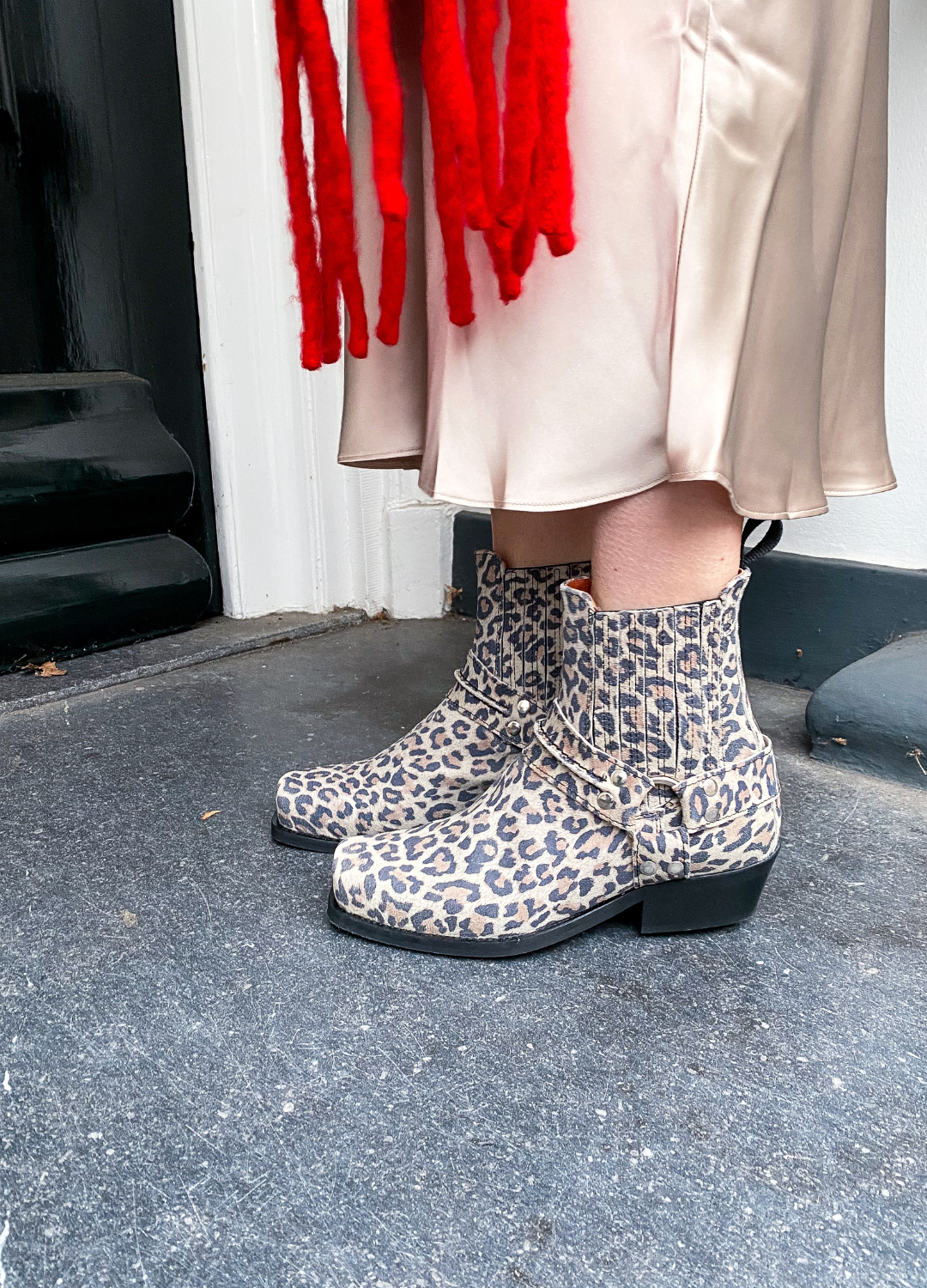 HOOK Leopardenmuster - Stiefeletten | Beige/Schwarz