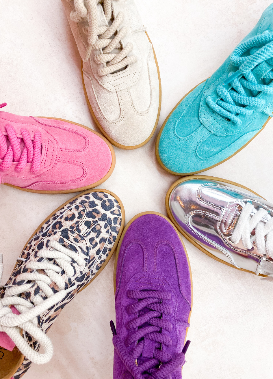 POONA suede - Sneakers | Turquoise / Fuchsia