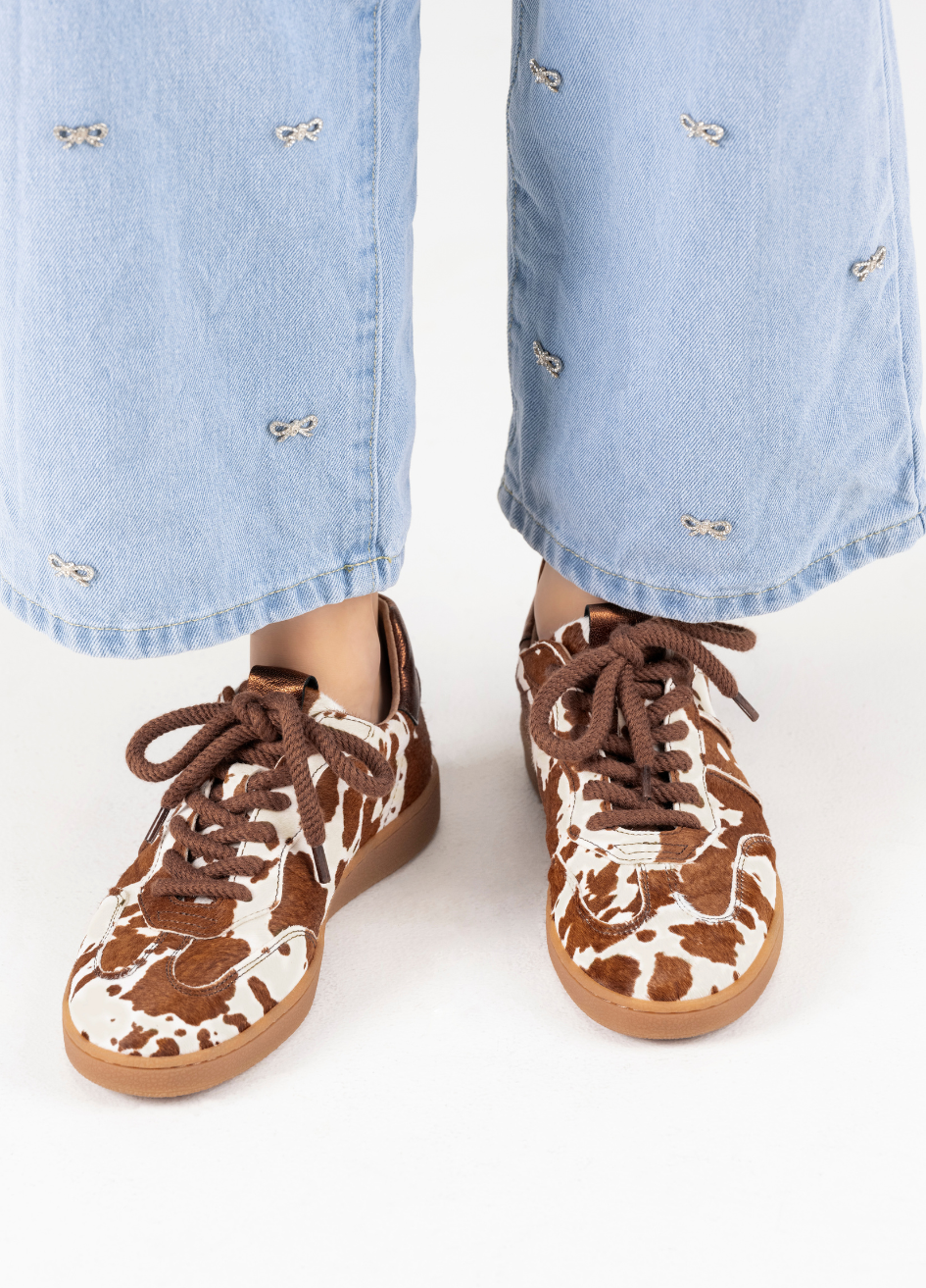 POONA cow hair on - Sneakers | Cognac / White