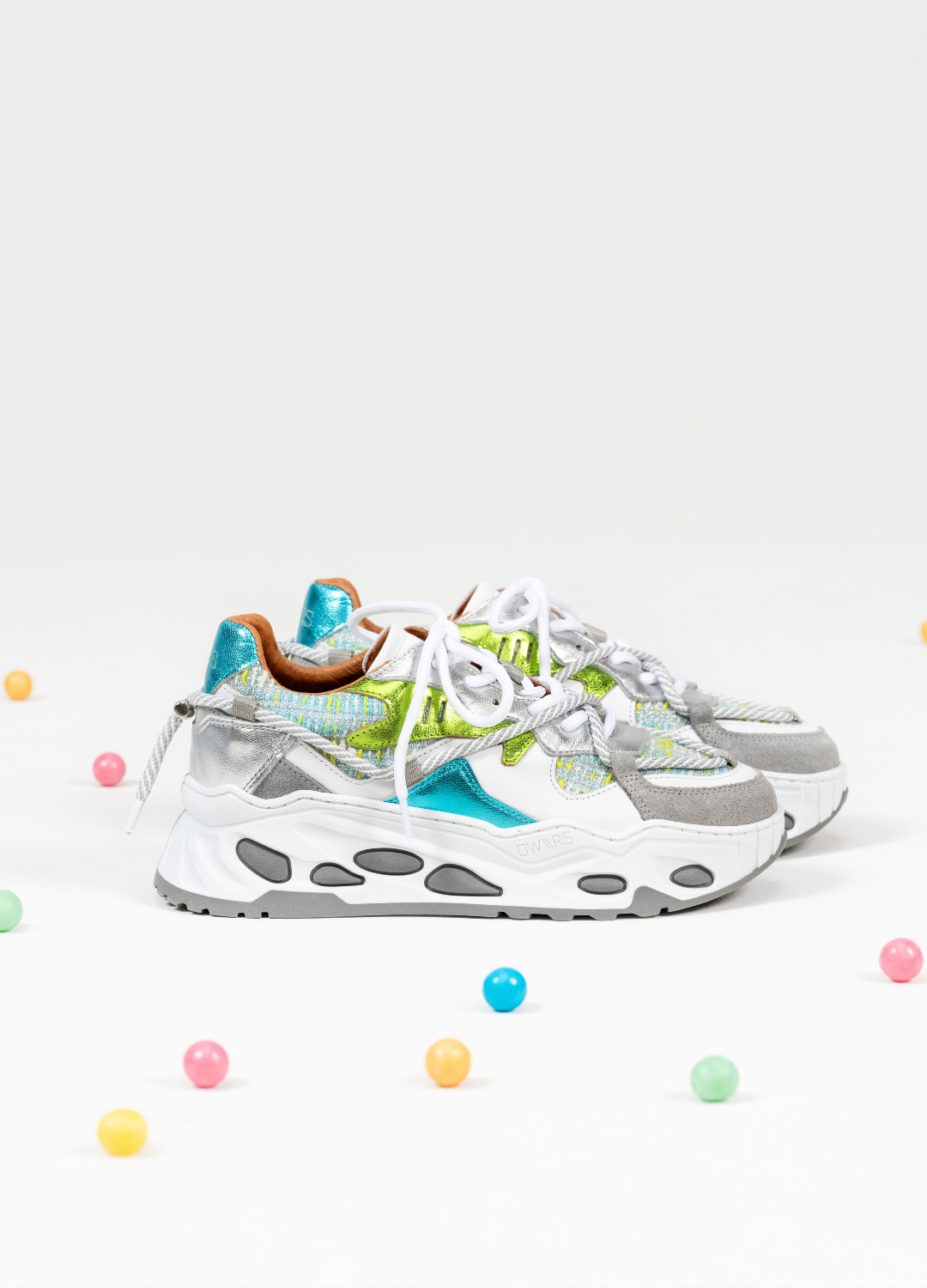 SATURNUS tweed - Sneakers | Silver / Aqua