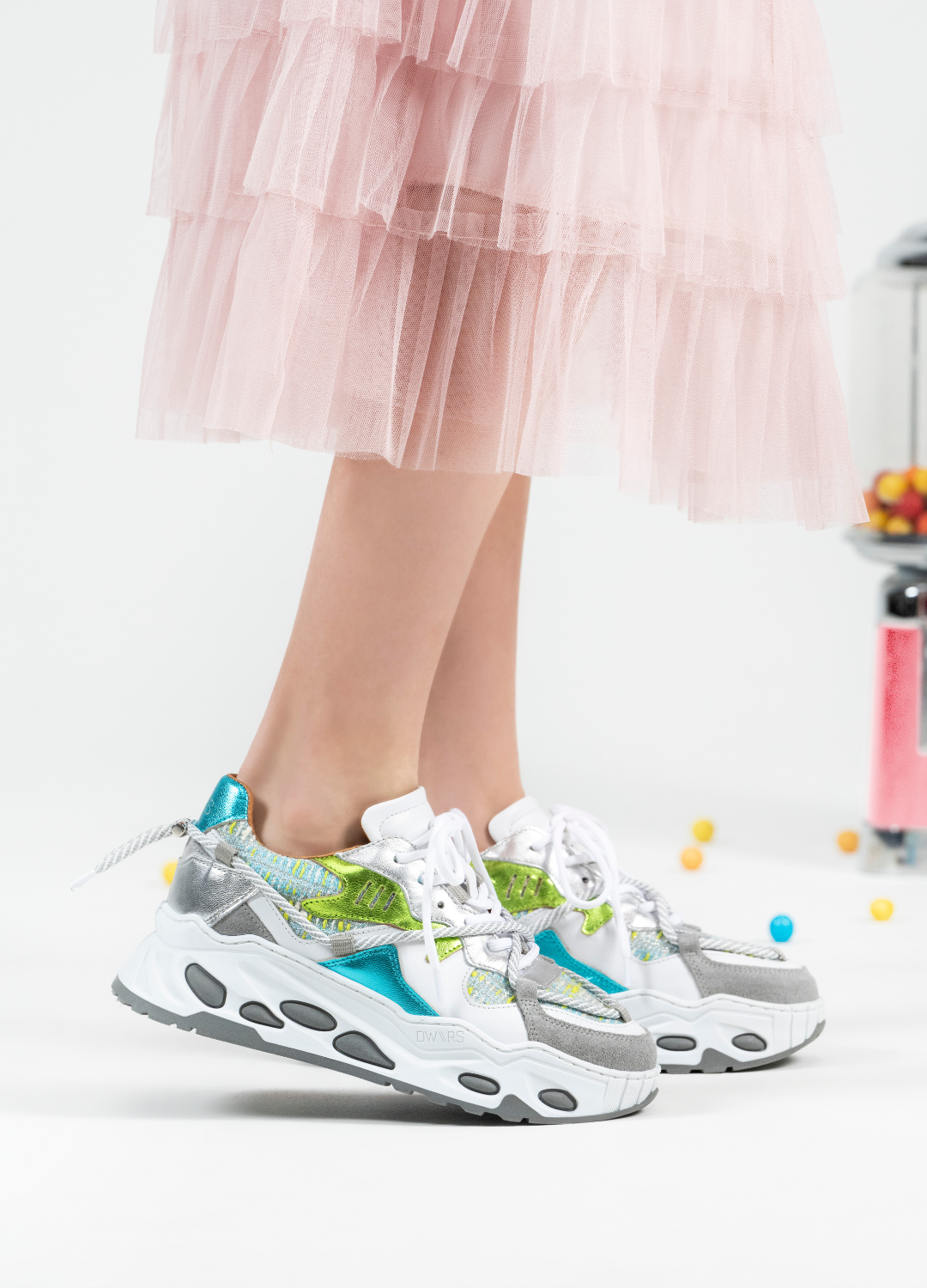 SATURNUS tweed - Sneakers | Silver / Aqua