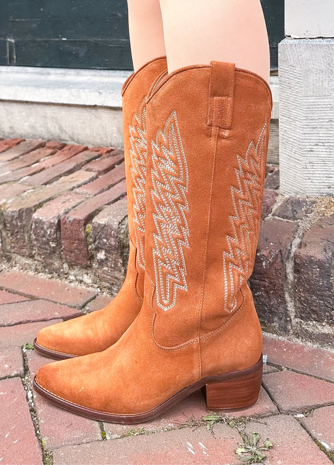 Kolumbien Wildleder - Westernstiefel | Cognac
