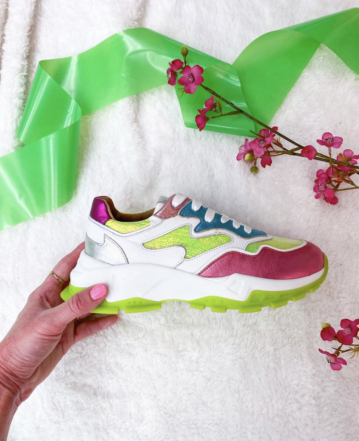 CHESTER metallic - Sneakers | Green Neon / Pink