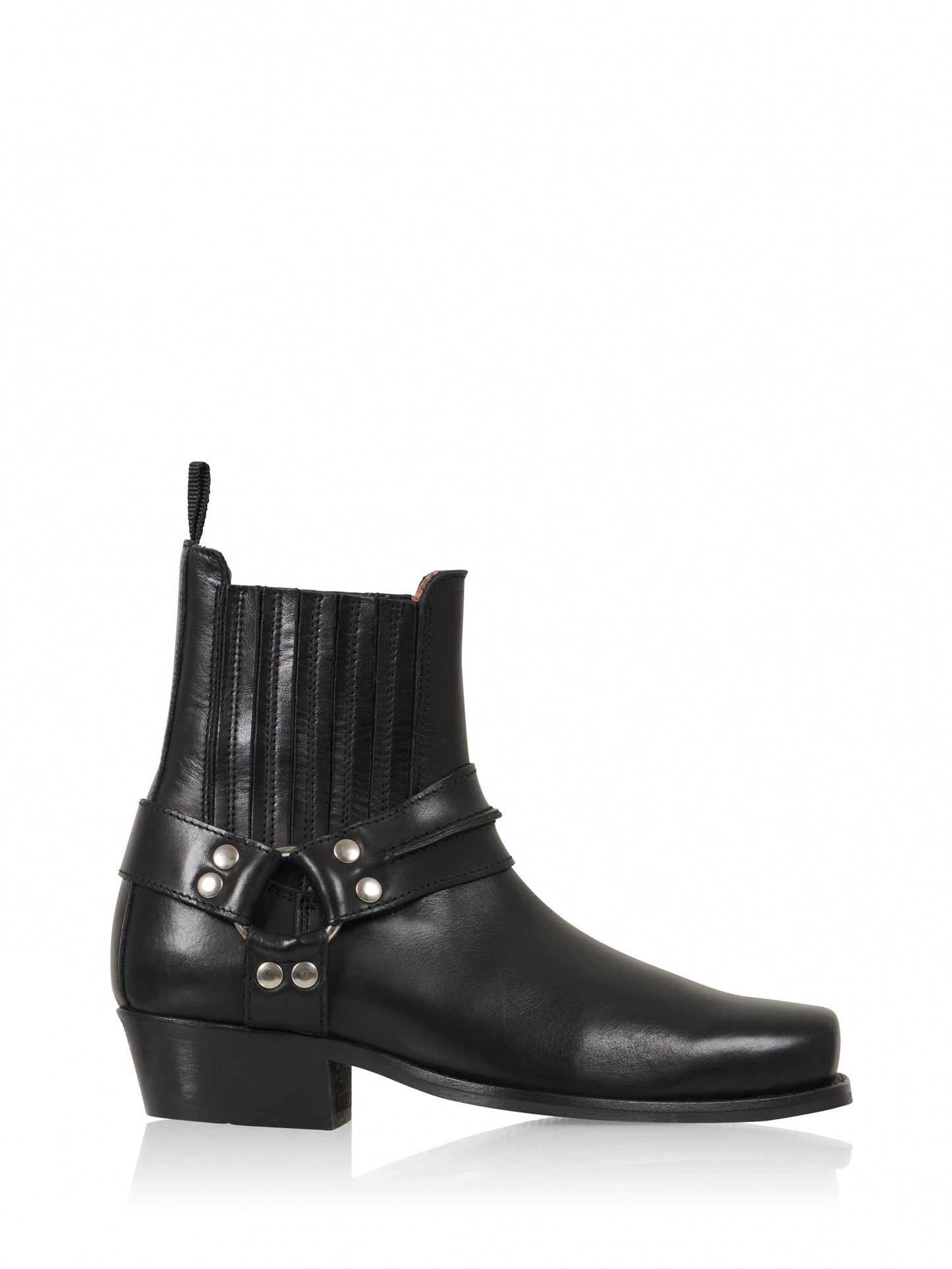 HOOK leer - Enkellaarsjes | Black