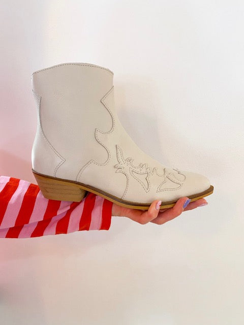 MONKEY leer - Westernboots | Off white