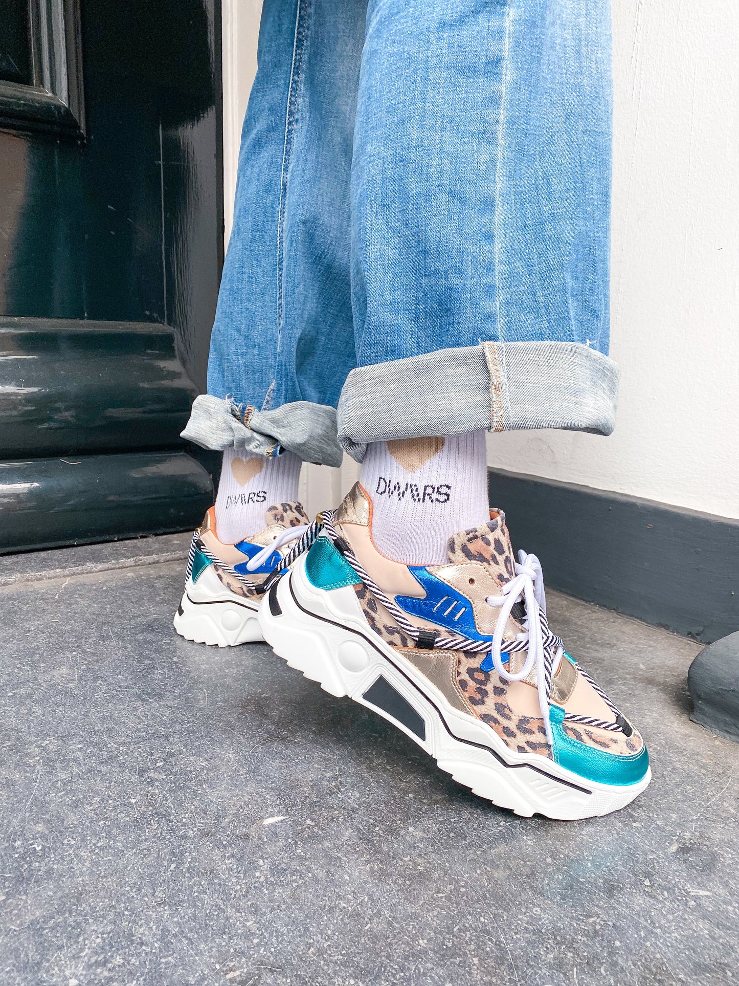 JUPITER Leopard - Sneaker | Sand/Aqua