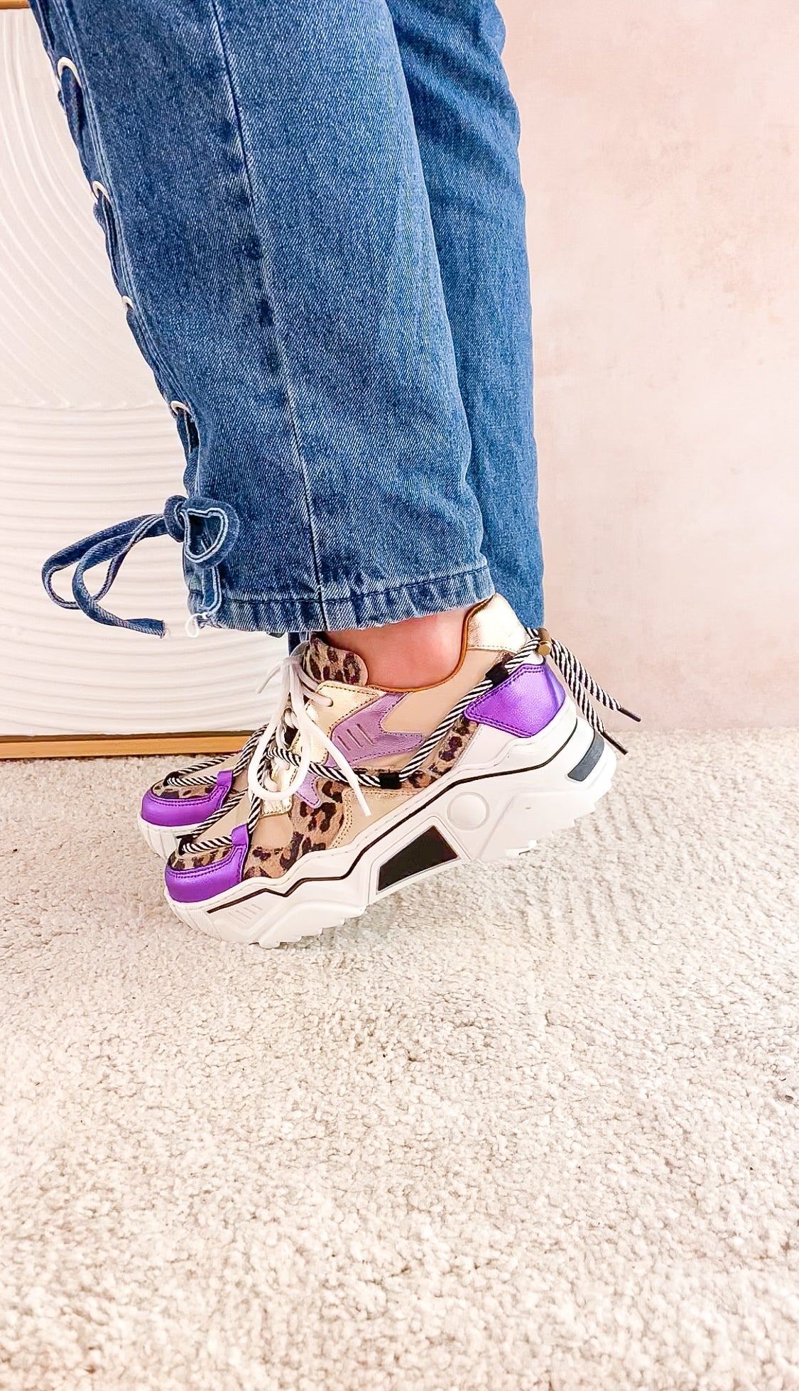 JUPITER leopard - Sneakers | Sand / Purple
