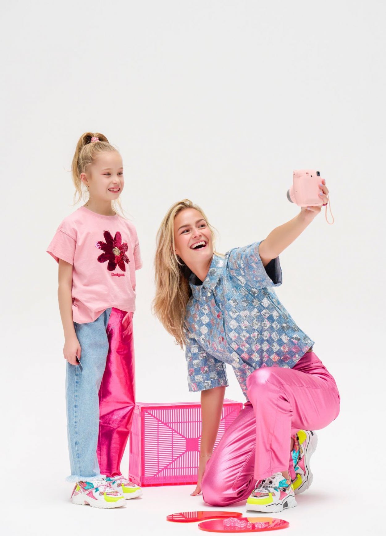 JUPITER KIDS tweed - Sneakers | Pink / Yellow