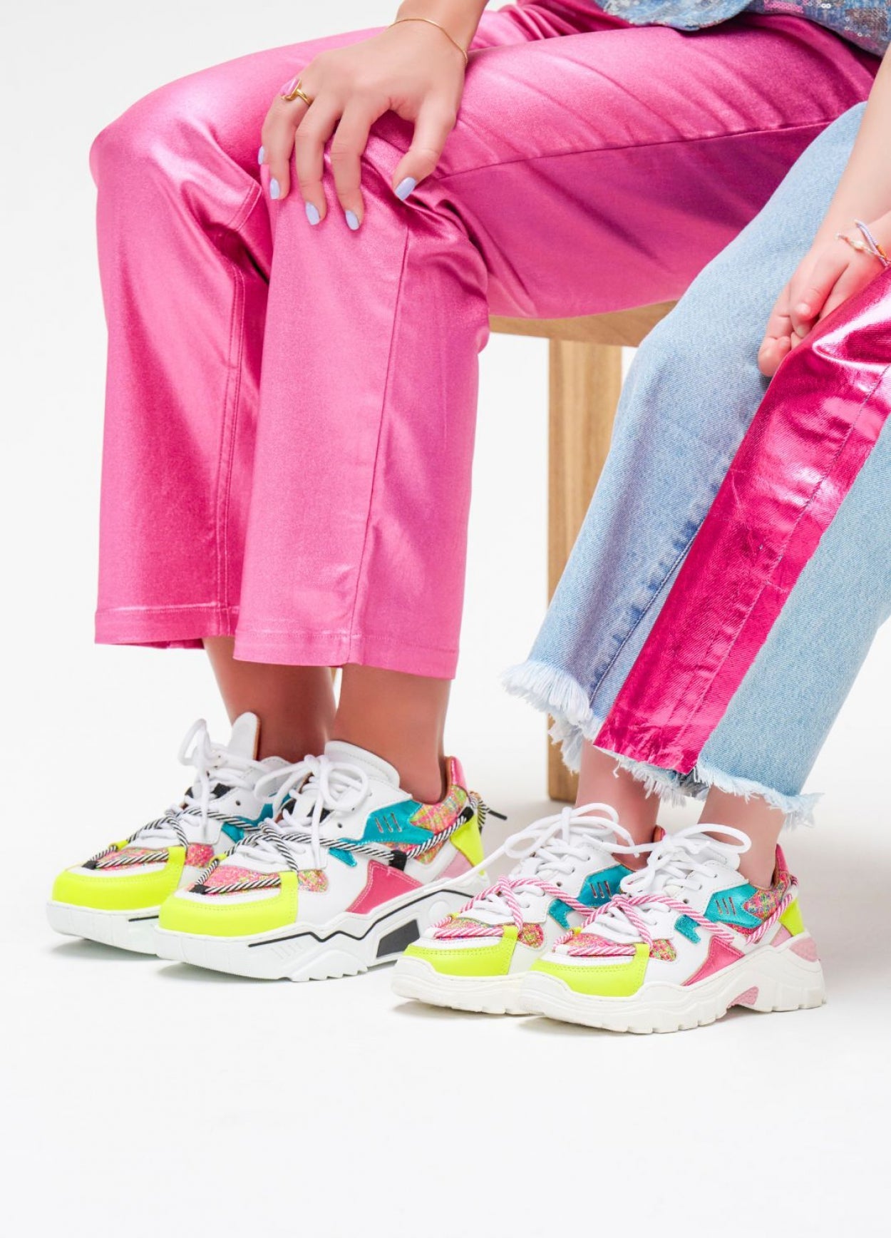 JUPITER KIDS tweed - Sneakers | Pink / Yellow
