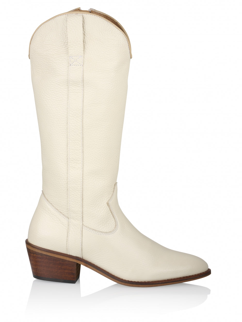 KANSAS grainy - Westernboots | Off white