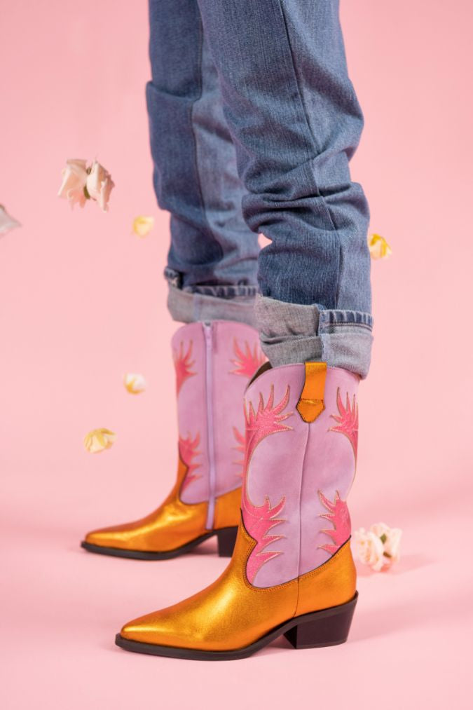 MESSINA suede - Westernboots | Lila / Pink / Orange