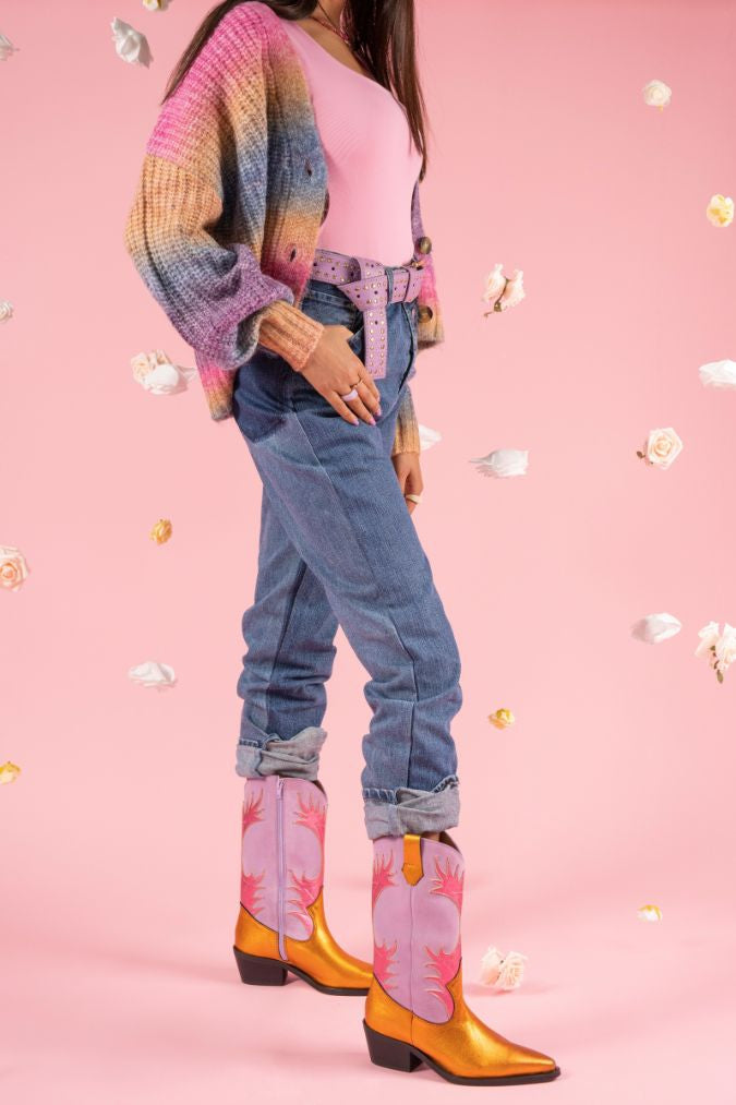 MESSINA suede - Westernboots | Lila / Pink / Orange