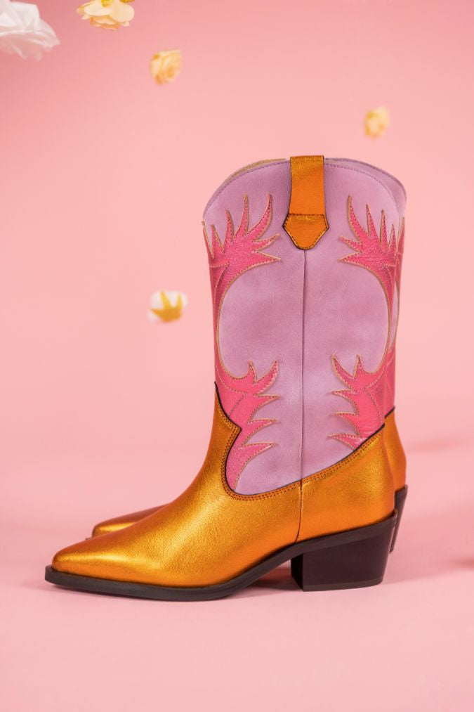 MESSINA suede - Westernboots | Lila / Pink / Orange