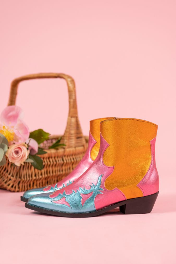 MONKEY metallic - Westernboots | Orange / Pink / Aqua