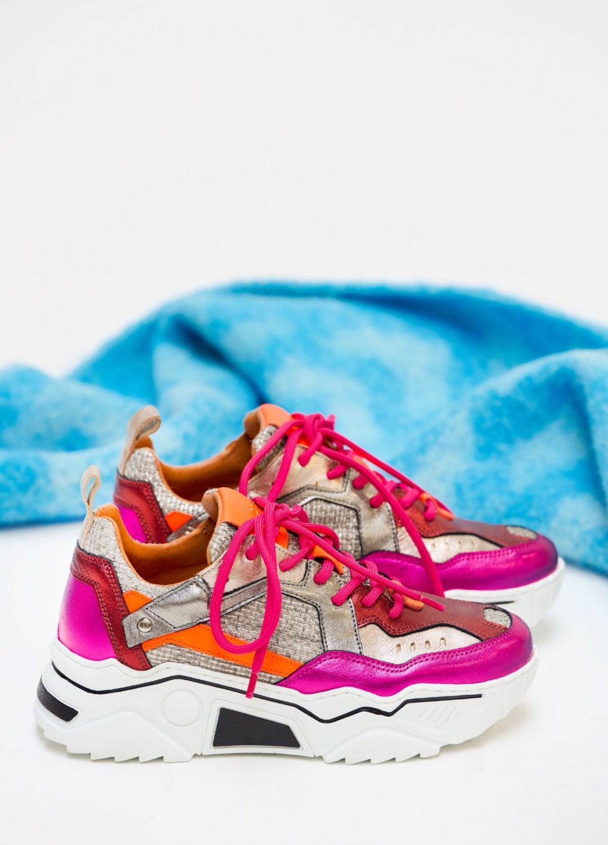 PLUTO metallic - Sneakers | Steel / Fuchsia