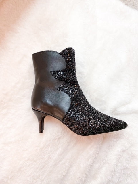 PONZA glitter - Enkellaarsjes | Black