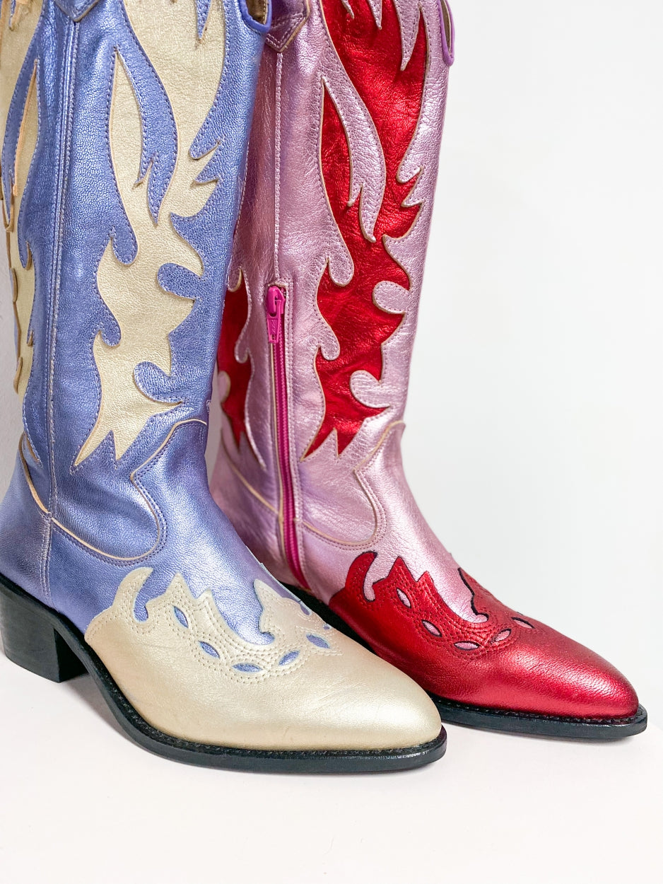 REGINA metallic - Westernboots | Pink / Red