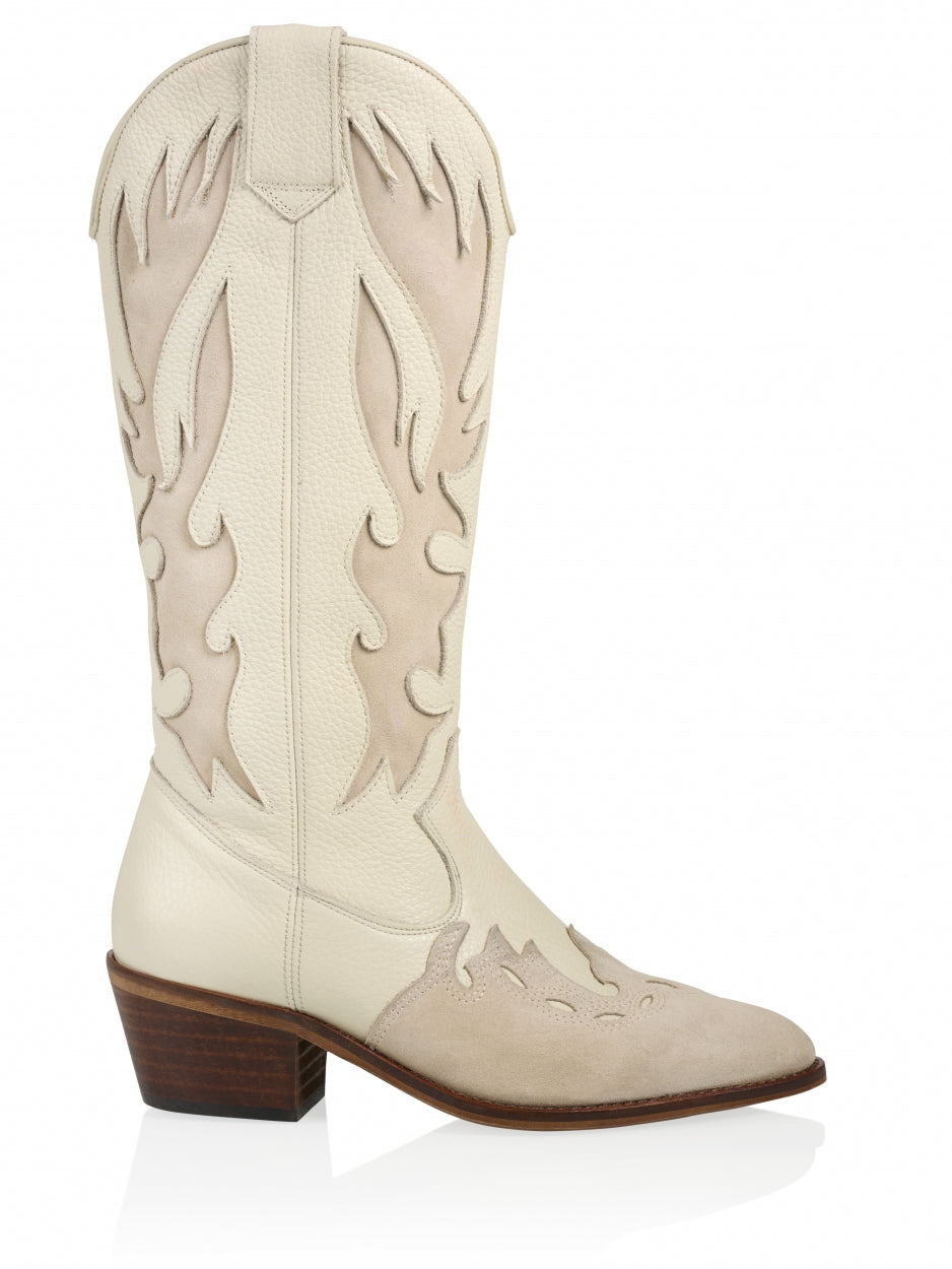 REGINA leer - Westernboots | Off white / Beige