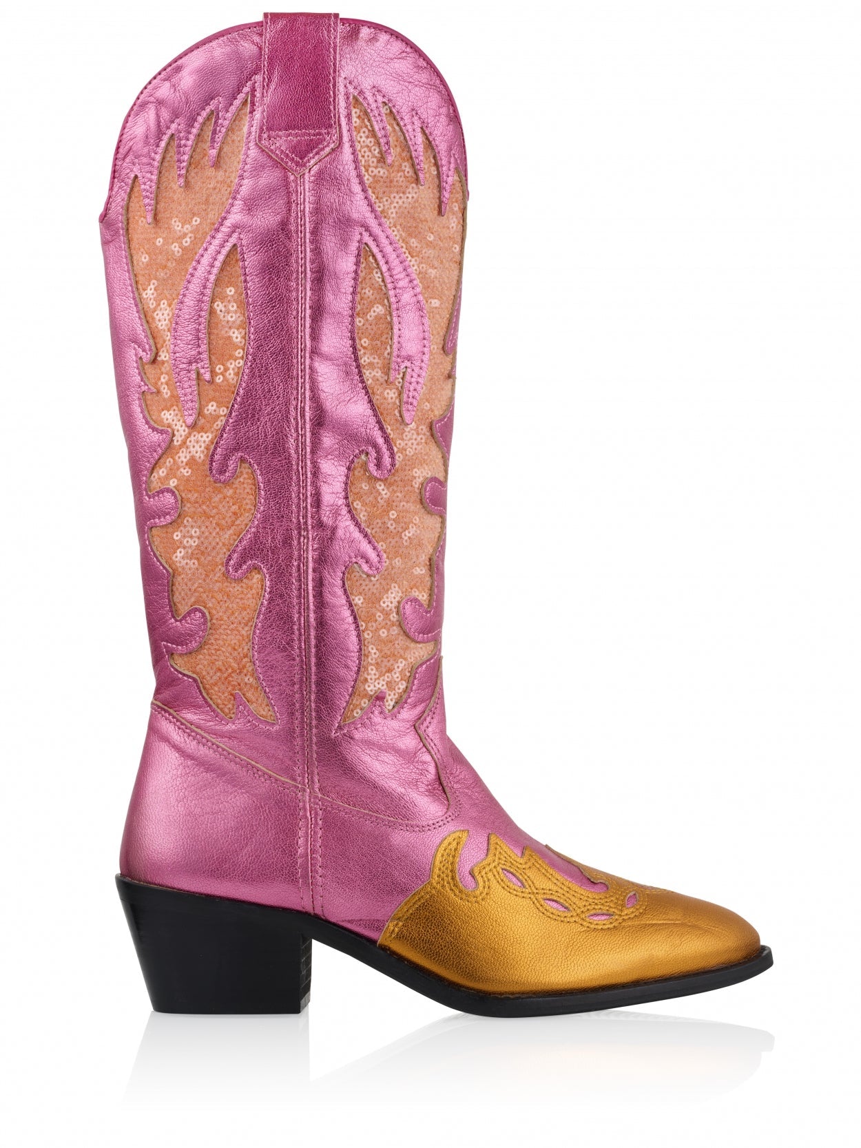 REGINA sequins - Westernboots | Pink / Orange