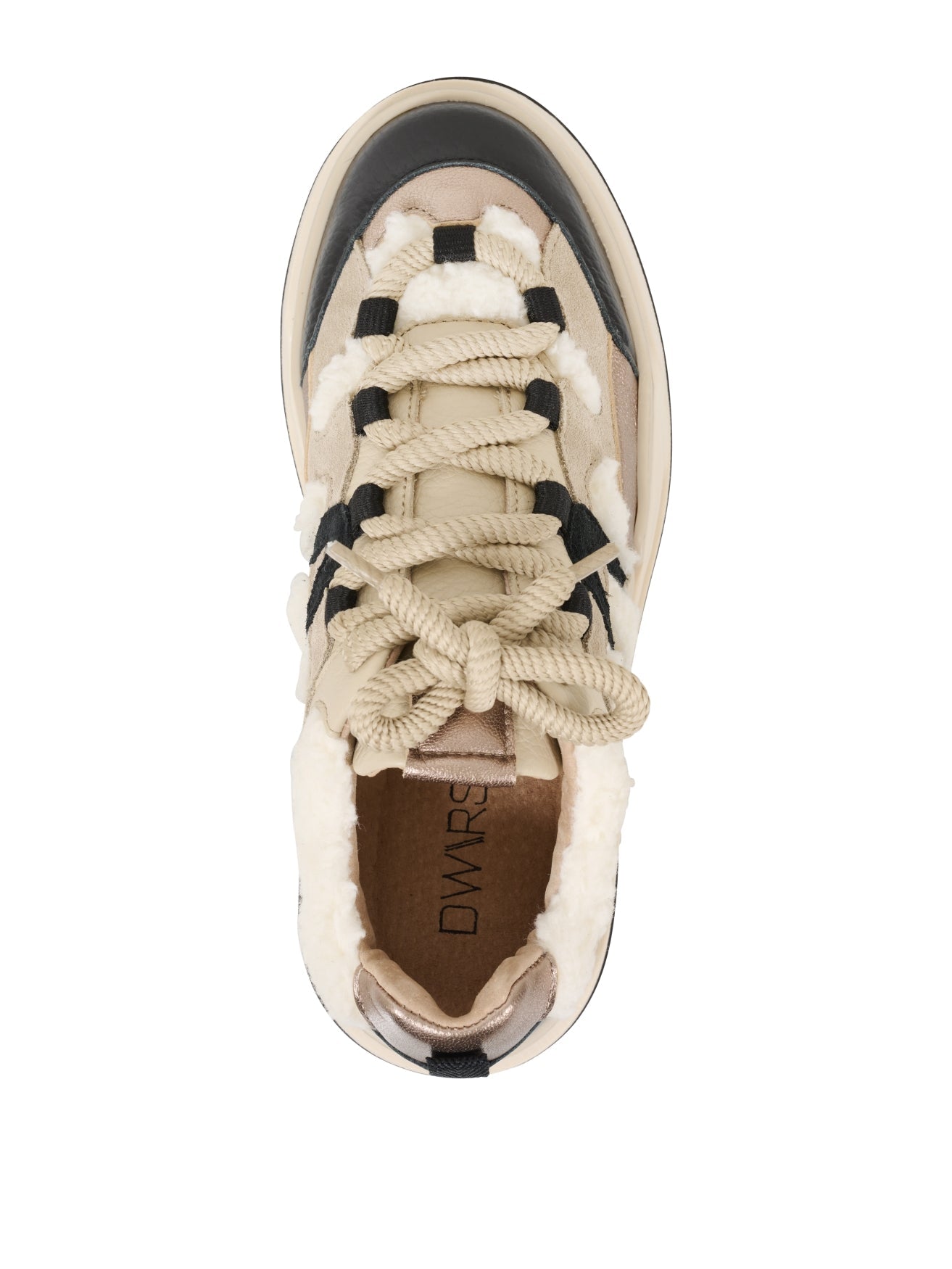 WALTON Teddy Sneaker | Schwarz/Stein