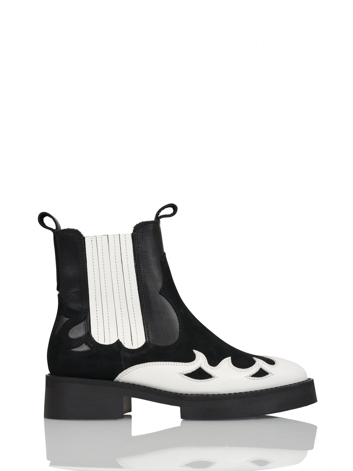 WIDLEY suede - Bikerboots | White / Black