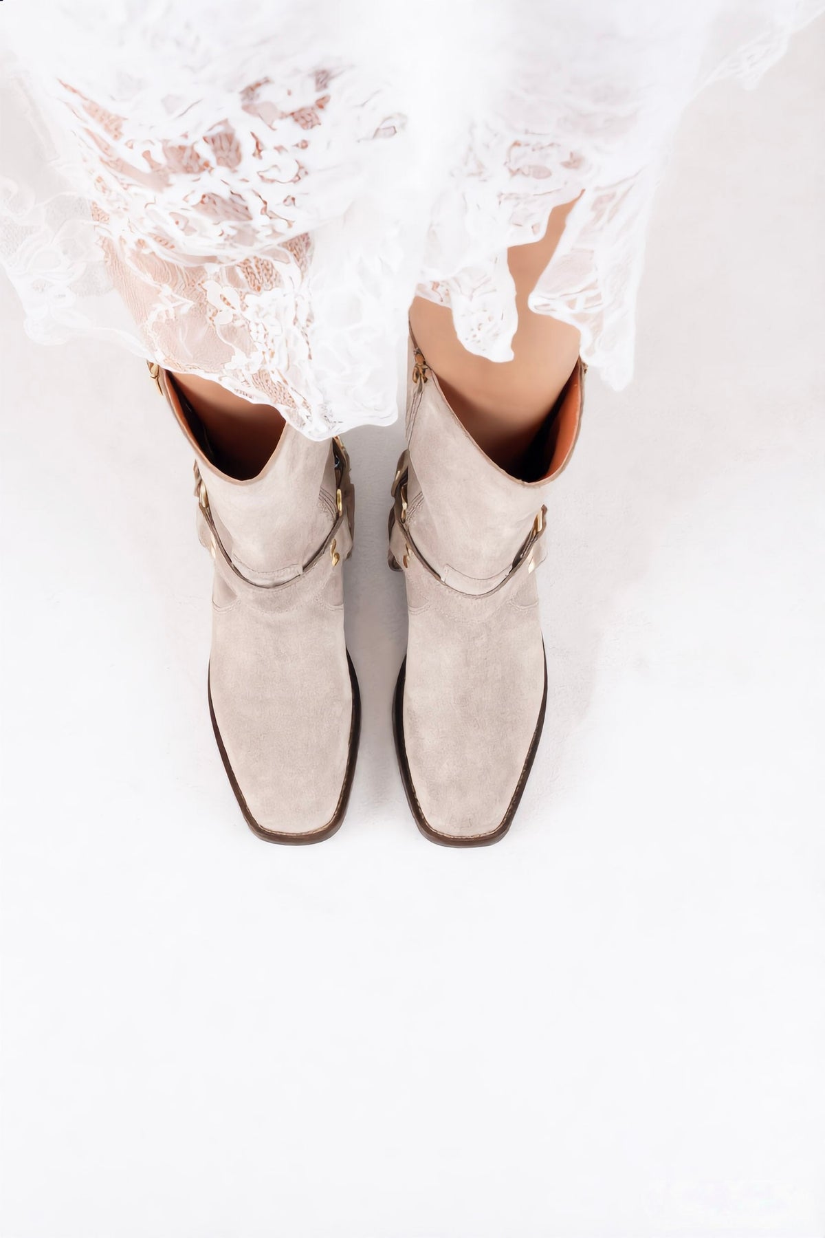 LINCOLN suede - Bikerboots | Sand