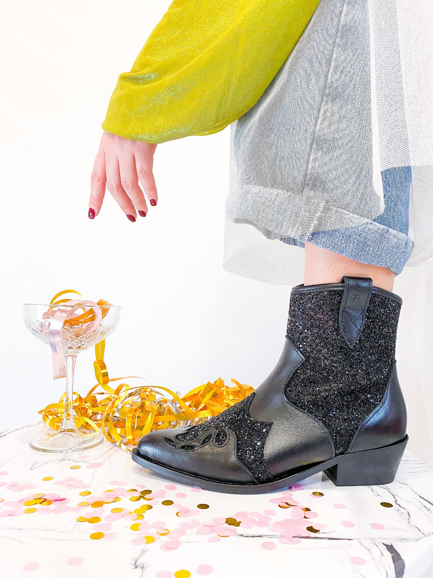 LUCCA glitter - Westernboots | Black | Black