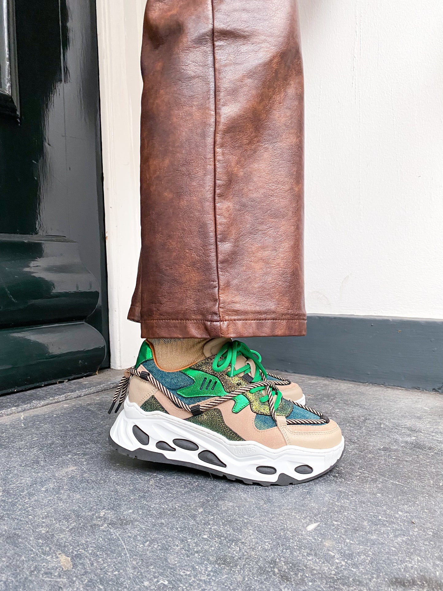 SATURNUS denim - Sneakers | Taupe / Green
