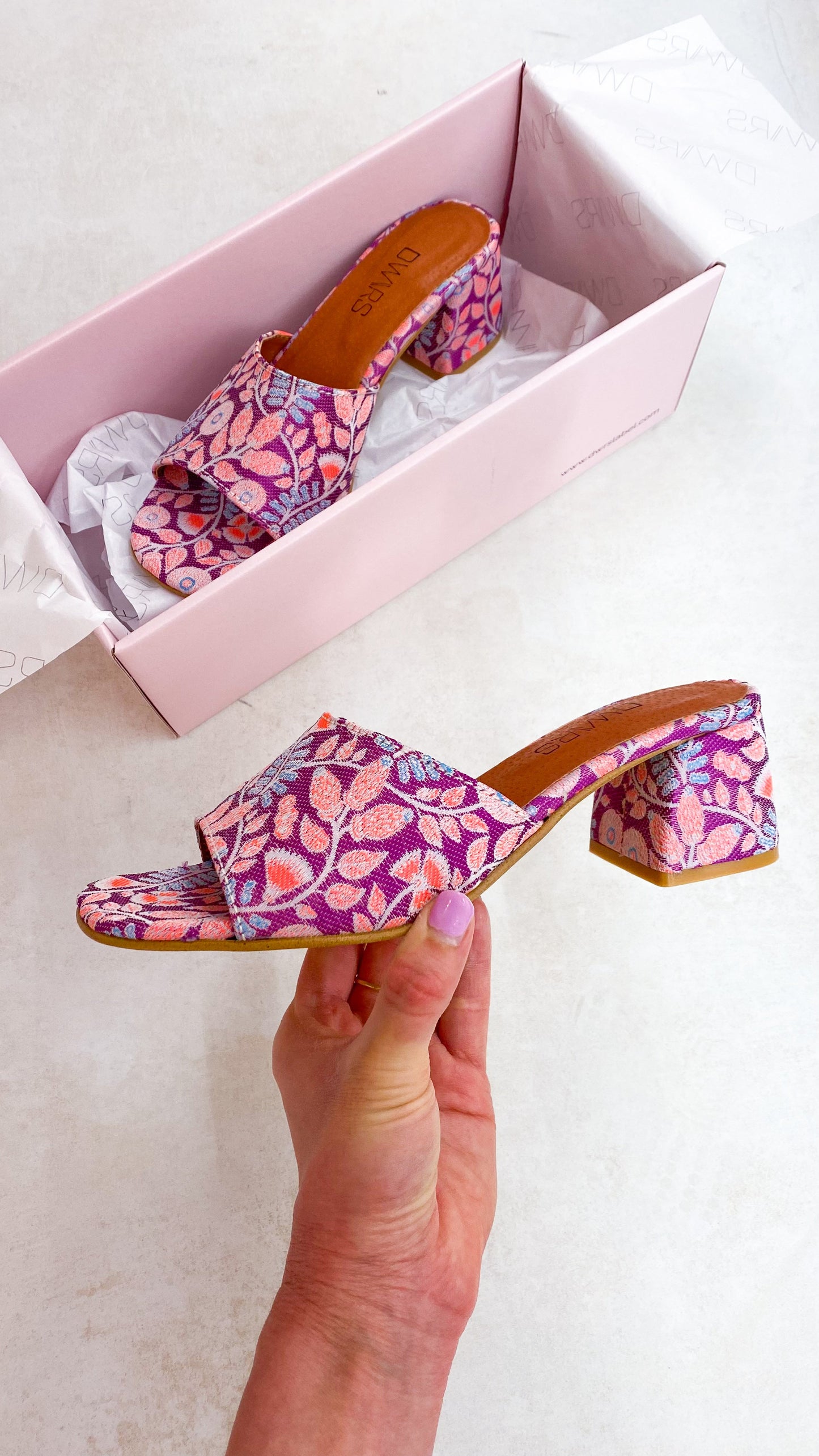 MARBELLA leer - Hakken | Purple / Aqua