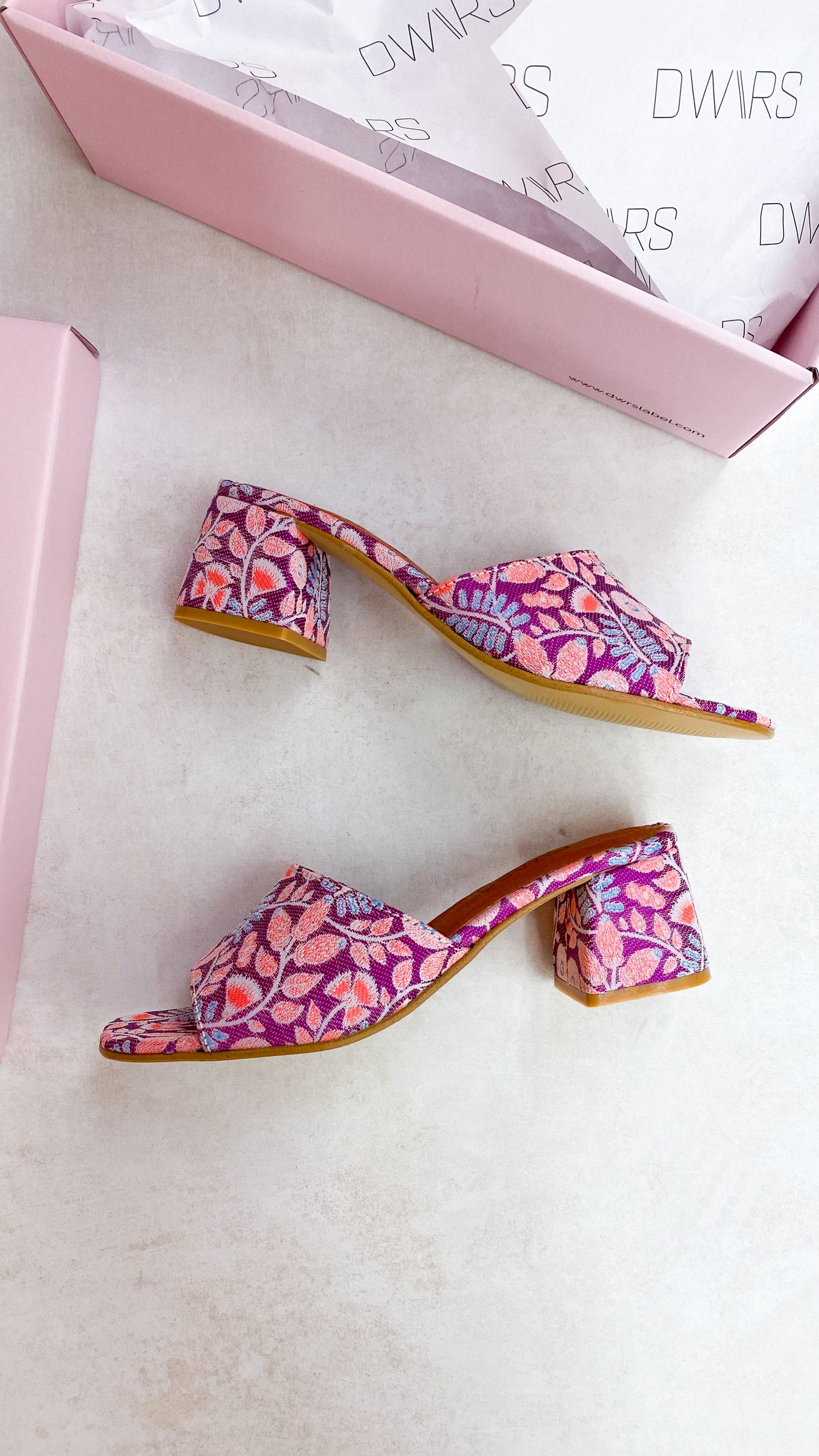 MARBELLA leer - Hakken | Purple / Aqua