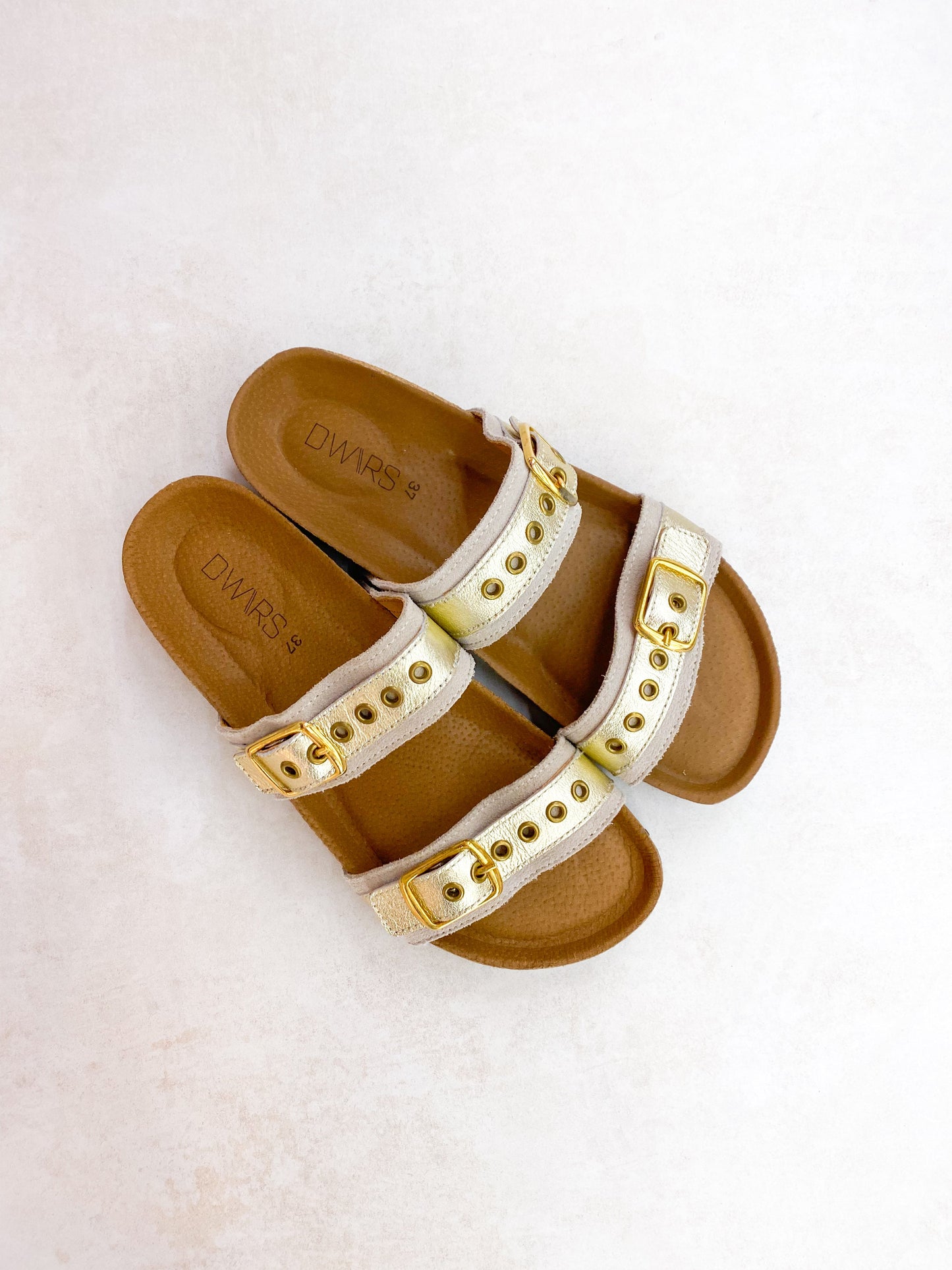 KISKA leer - Slippers | Sand / Champagne