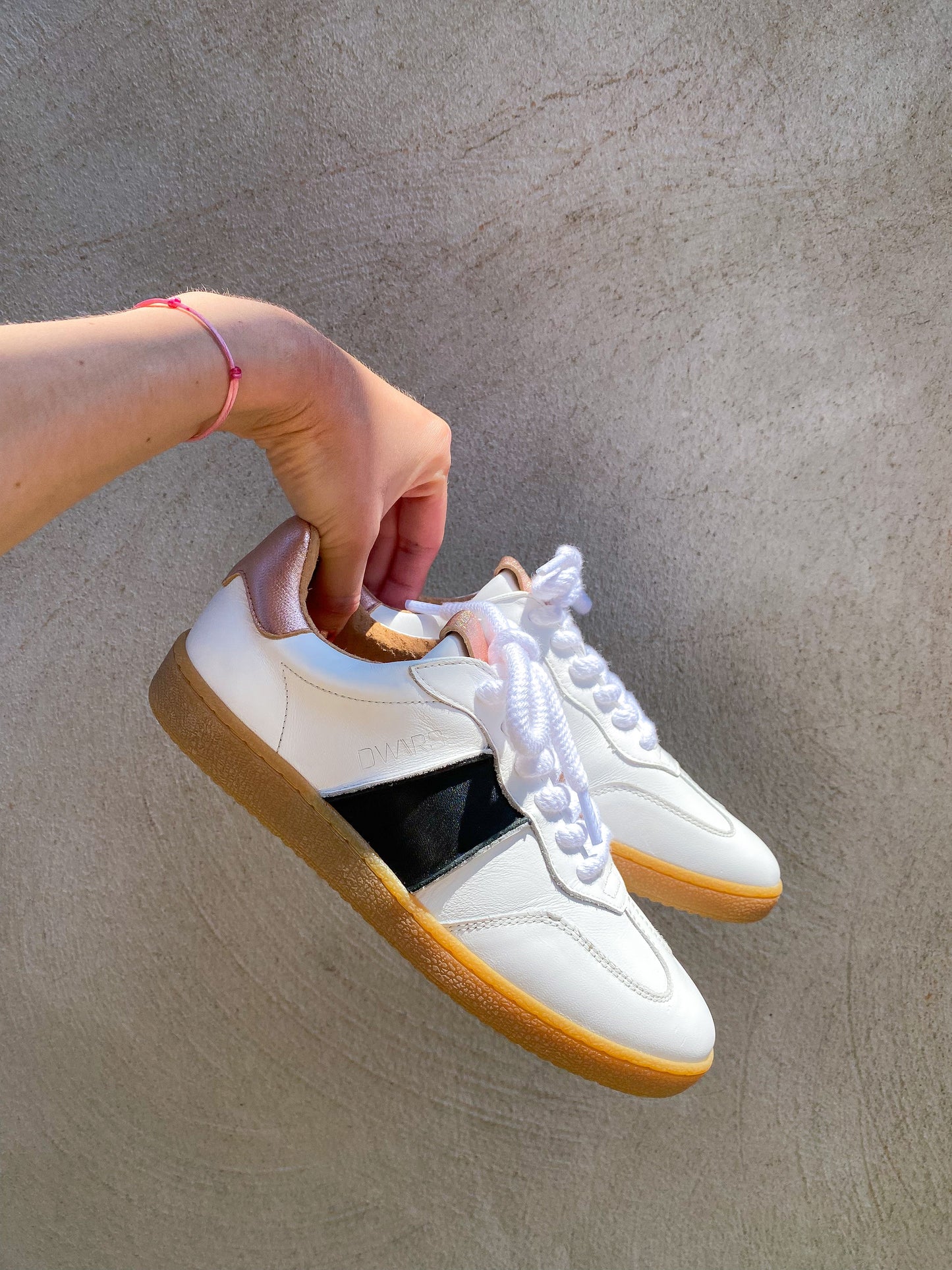 POONA leer - Sneakers | Rosé / White