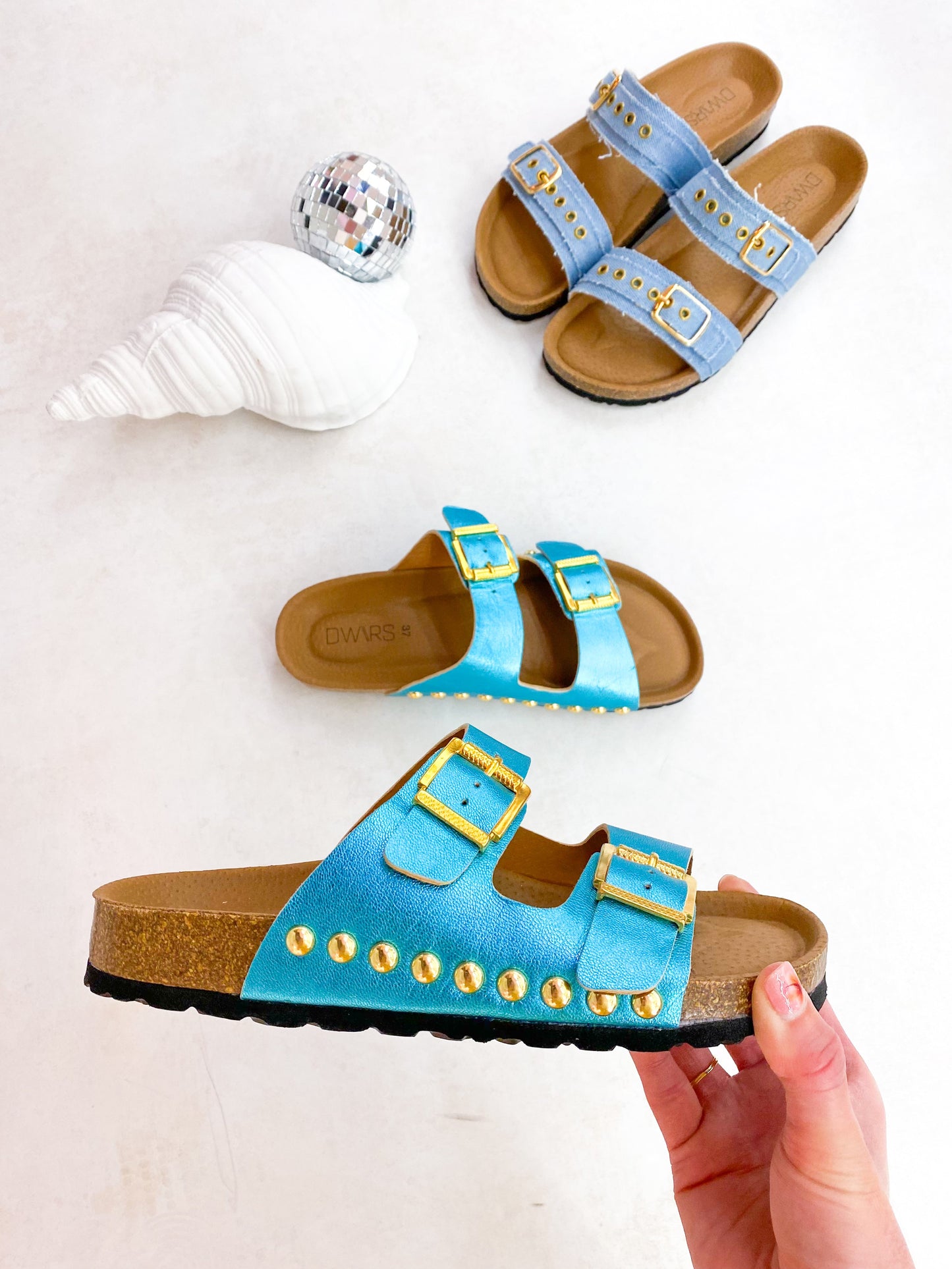 MALIBU metallic - Slippers | Aqua