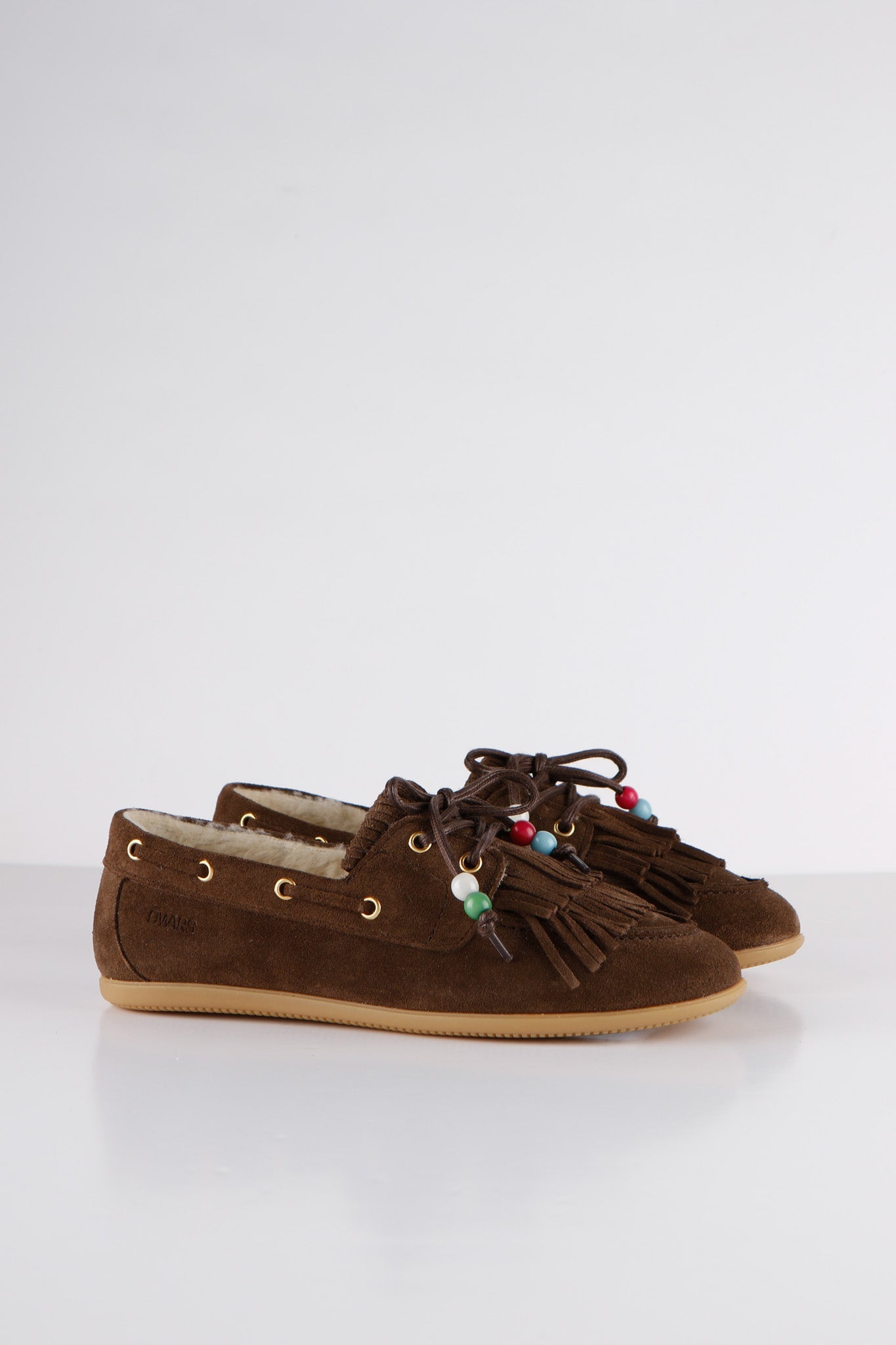 LATTY fringes teddy - Mocassins | Dark Brown