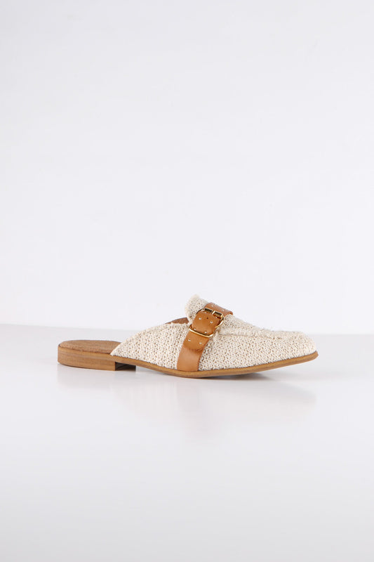 JASPER raffia - Loafers | Sand / Cognac